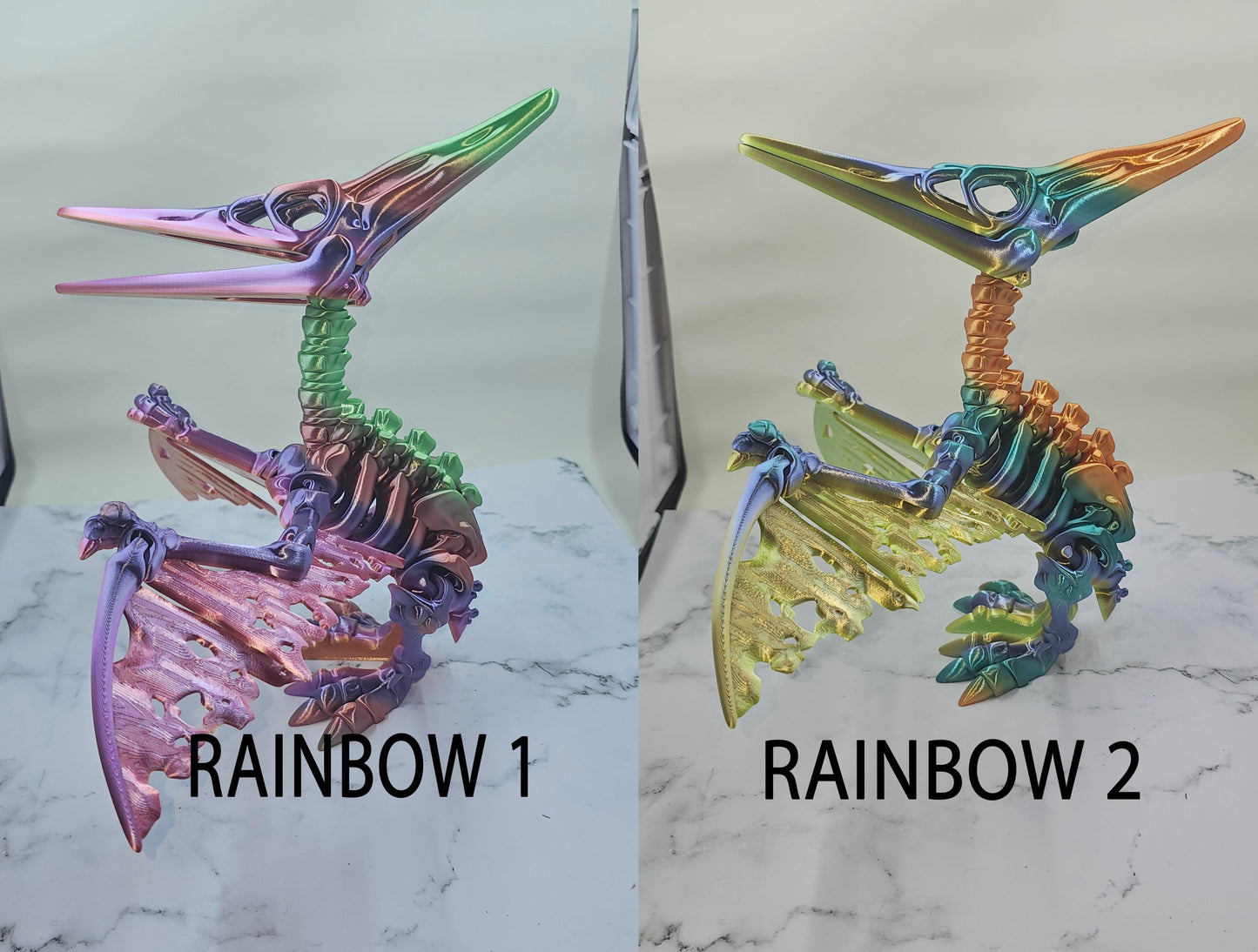 Large Pterodactyl / Pteranodon Skeleton 3D Print – Articulating Flexi Desk Toy – Single Color, Larger Size, Fidget Fun! Flexi Factory Design