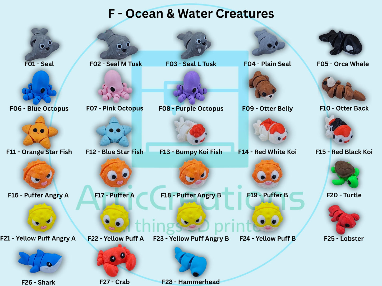 Minis, Articulated Fidget Toys – Pick Your Creatures by Number | Critters, Pocket Pets, Desk Buddies, Party Favors
