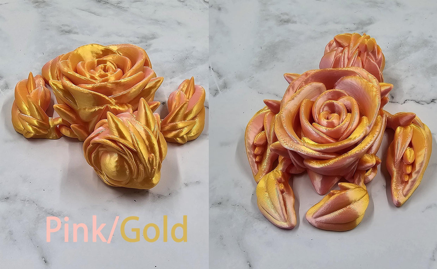 Articulating Rose Turtle – 3D Printed Fidget Toy | Cinderwing3D Design | Unique Gift in Multiple Colors
