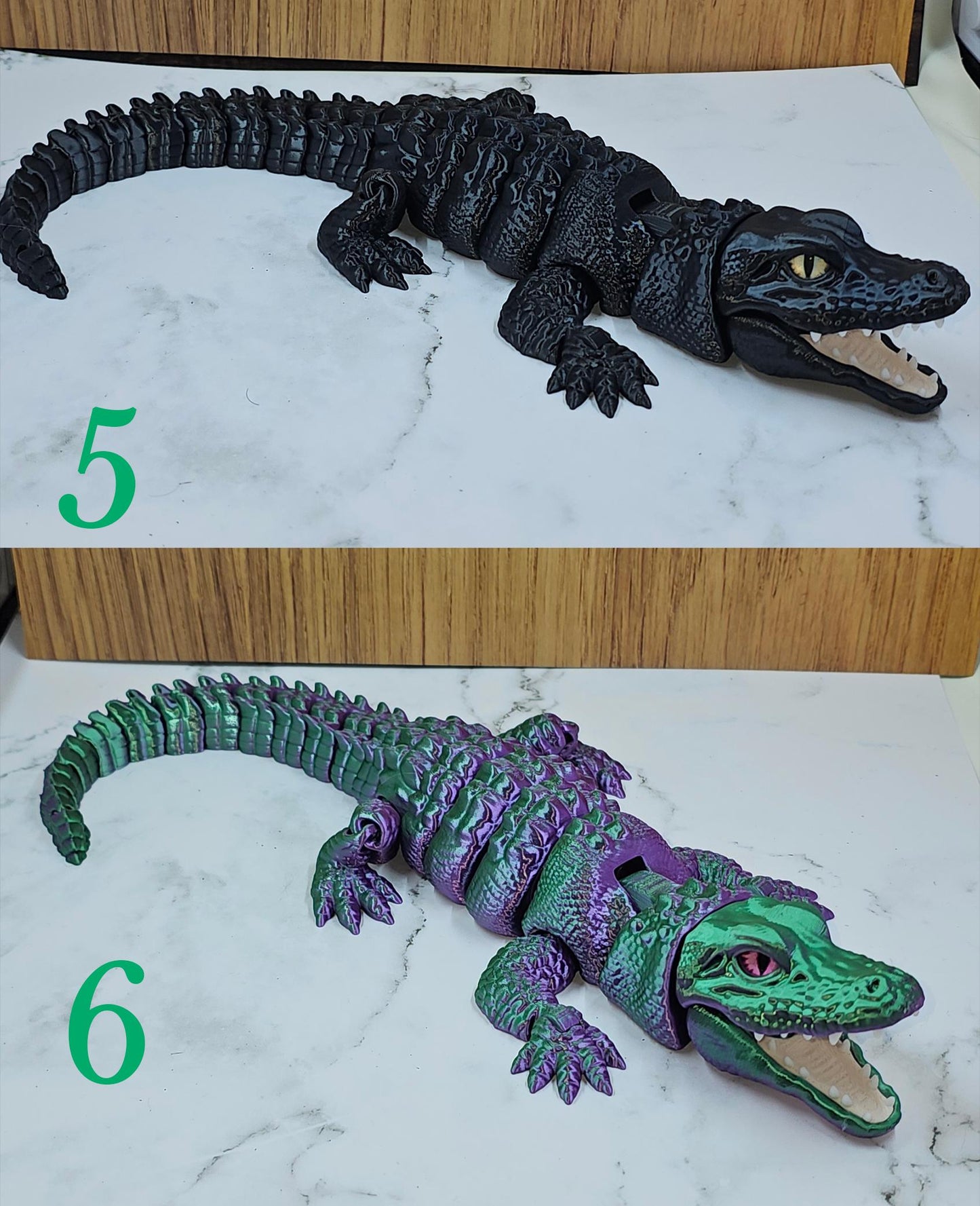 Articulating Alligator 3D printed Model Raki Box design Glass eyes