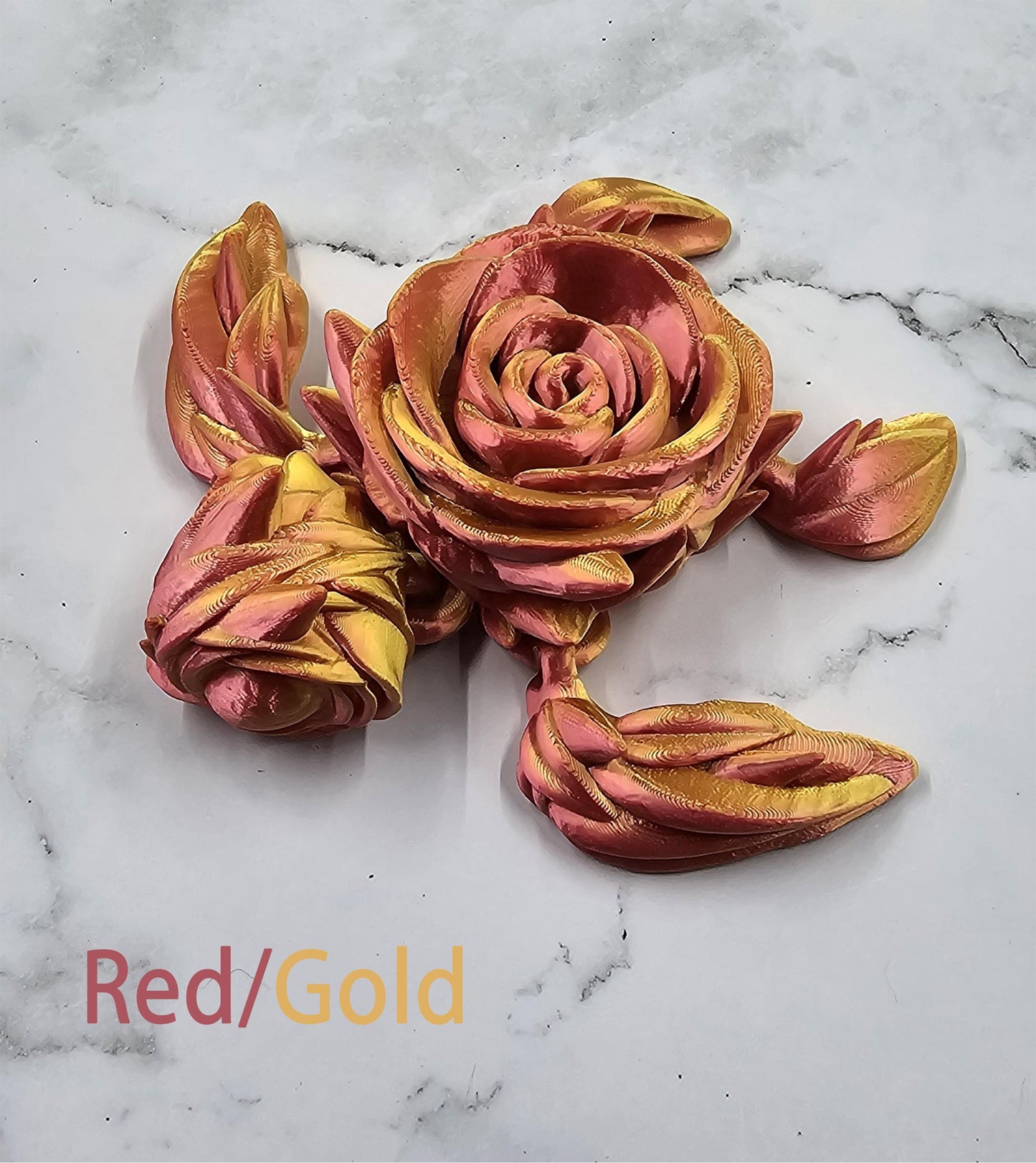 Articulating Rose Turtle – 3D Printed Fidget Toy | Cinderwing3D Design | Unique Gift in Multiple Colors