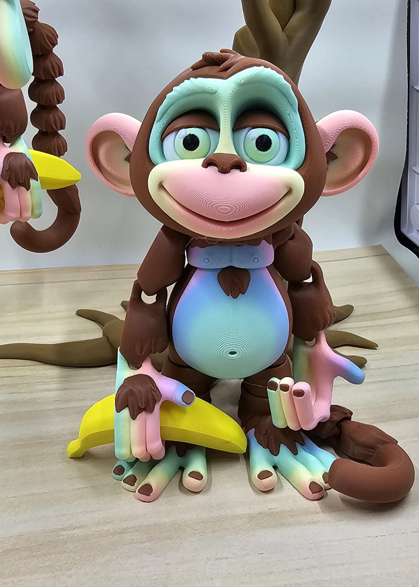 Cute Articulated Flexi Monkey Sensory Toy 3D printed Flexi Factory Design