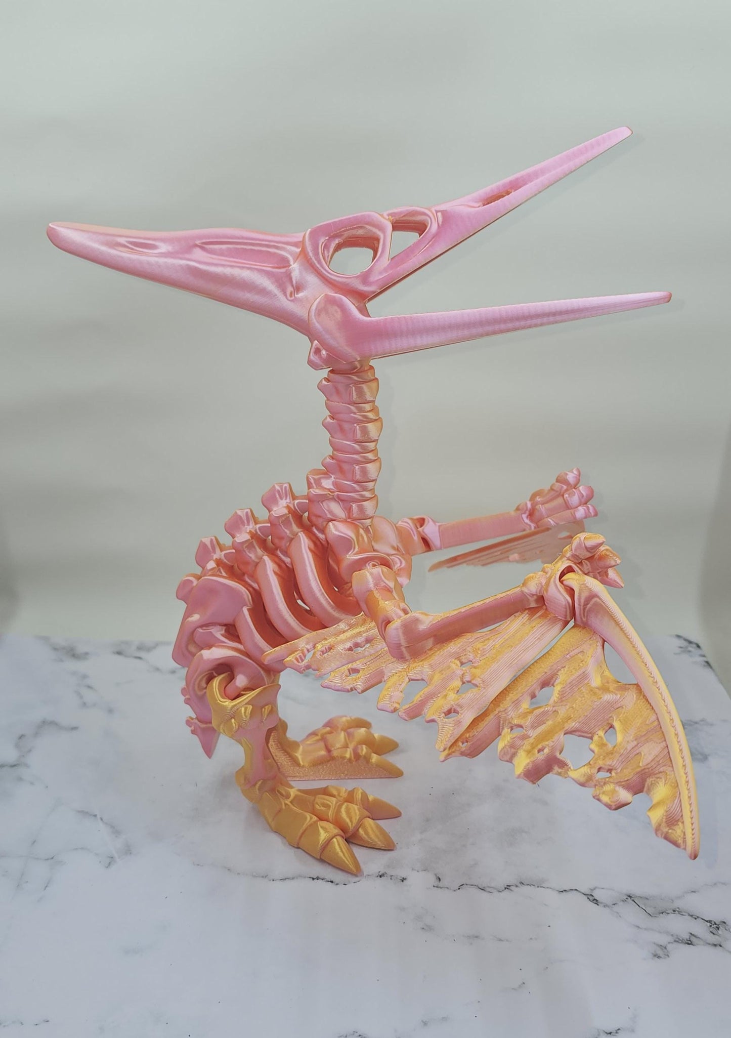 Large Pterodactyl / Pteranodon Skeleton 3D Print – Articulating Flexi Desk Toy – Single Color, Larger Size, Fidget Fun! Flexi Factory Design