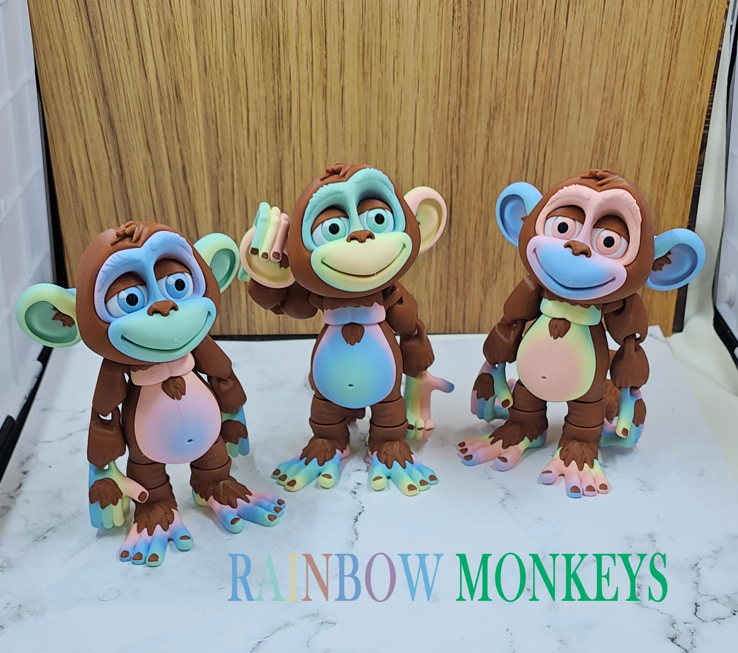Cute Articulated Flexi Monkey Sensory Toy 3D printed Flexi Factory Design