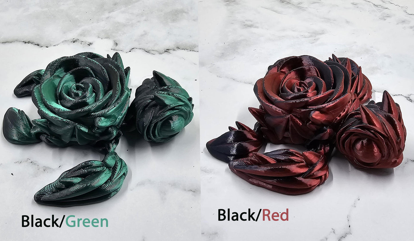 Articulating Rose Turtle – 3D Printed Fidget Toy | Cinderwing3D Design | Unique Gift in Multiple Colors