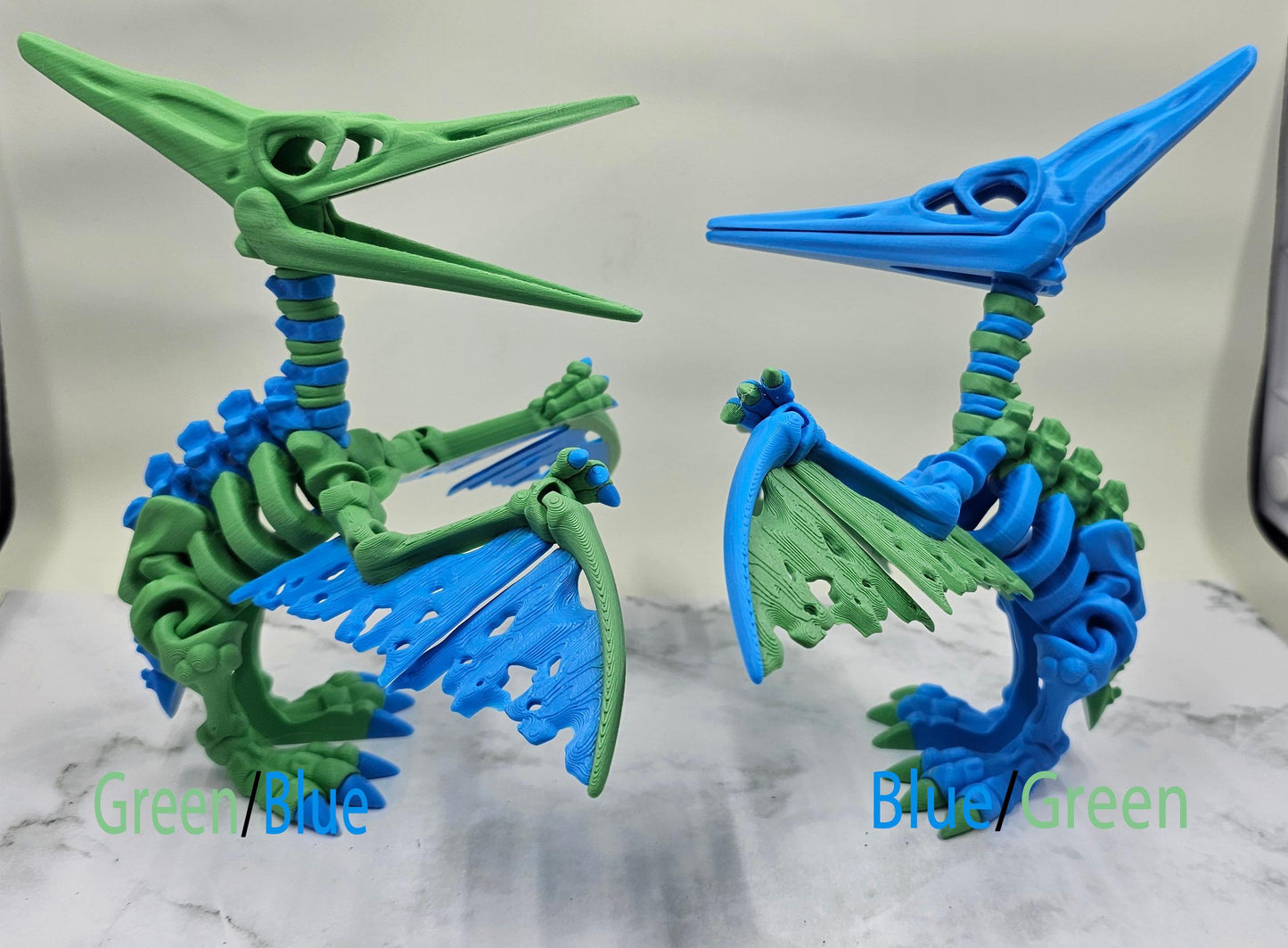 3D Printed Articulated Pteranodon Skeleton β Flexi Dinosaur Fidget Toy β Multicolour Desk Decor β Gift for Dino Lovers