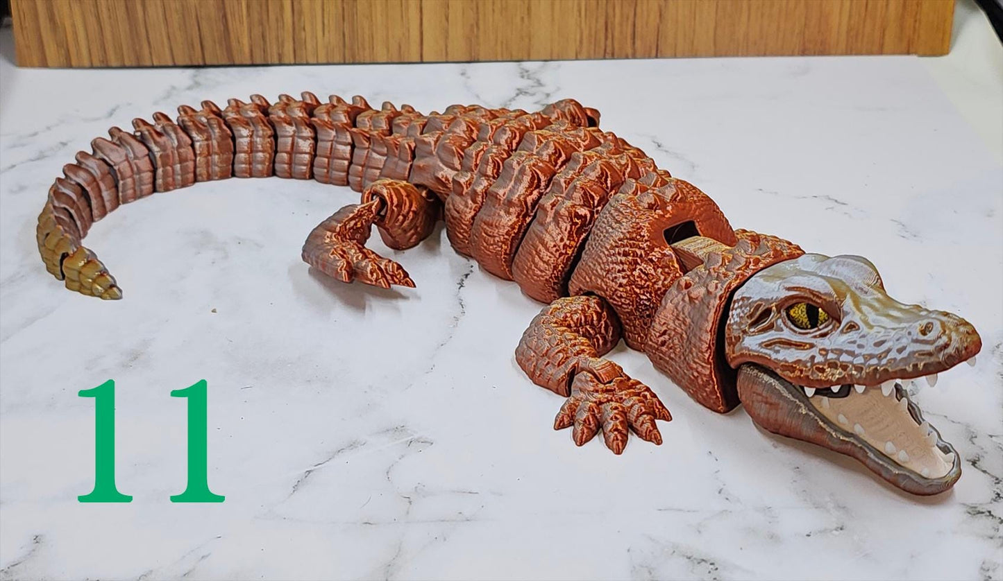 Articulating Alligator 3D printed Model Raki Box design Glass eyes
