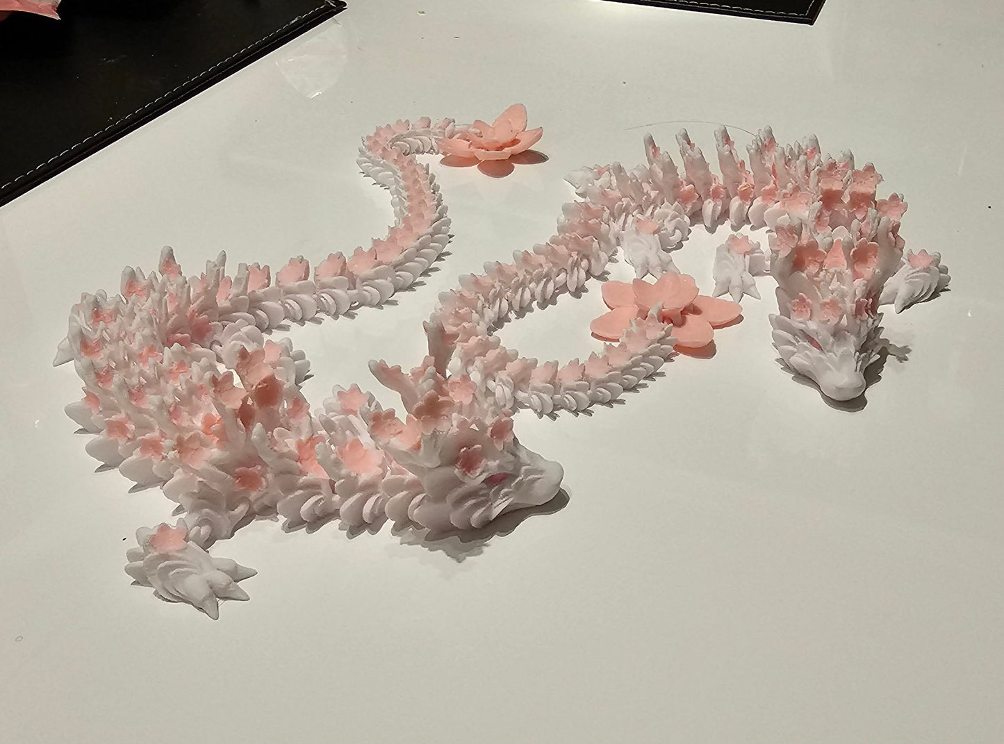 Cherry Blossom Articulated Dragon – 3D Printed Flexi Dragon Figurine – Cinderwing Design | Custom Colours