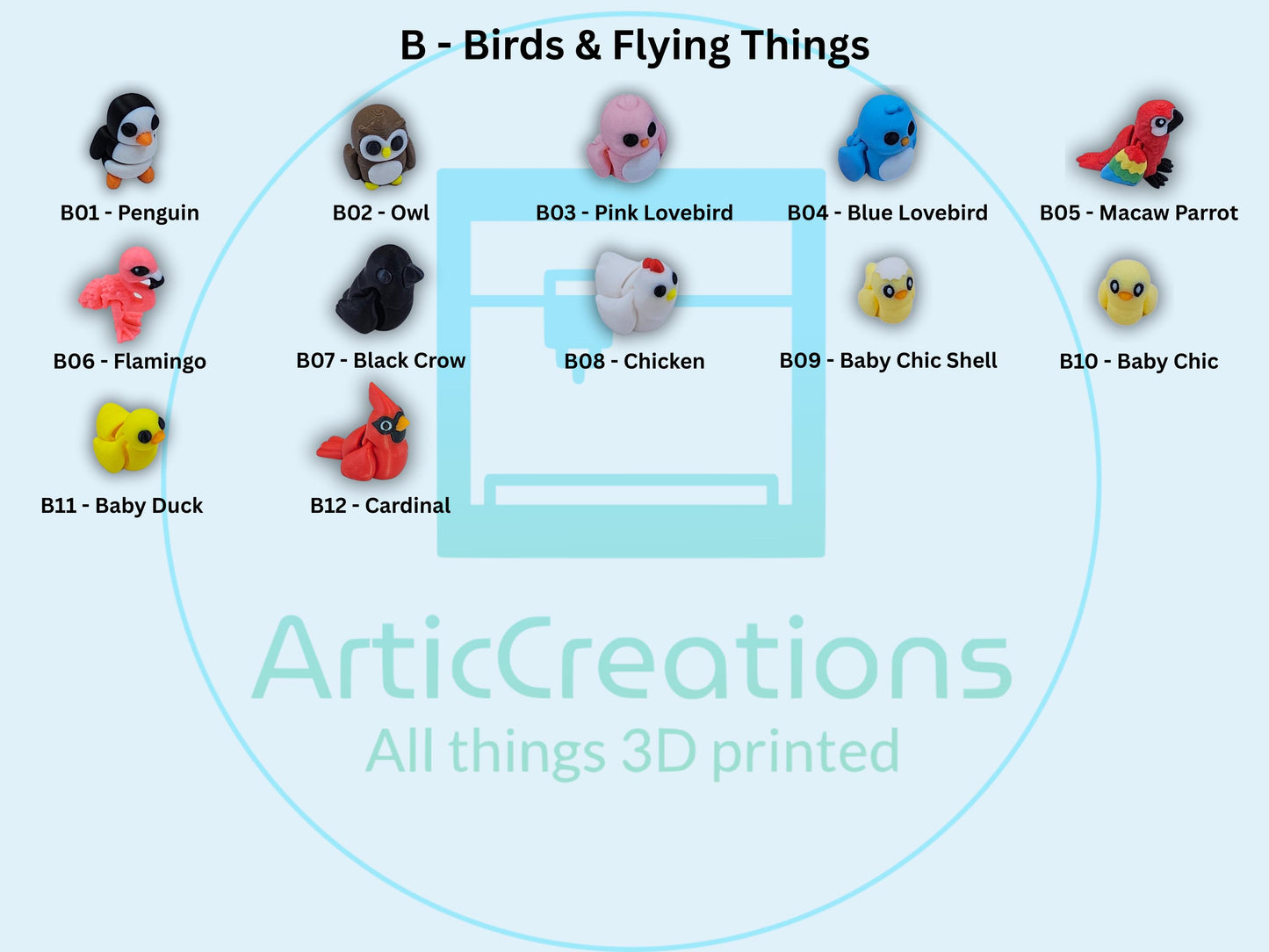 Minis, Articulated Fidget Toys – Pick Your Creatures by Number | Critters, Pocket Pets, Desk Buddies, Party Favors