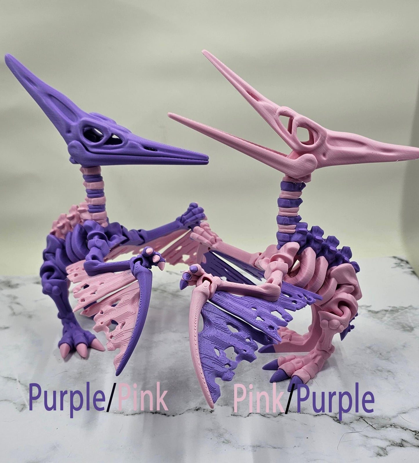 3D Printed Articulated Pteranodon Skeleton β Flexi Dinosaur Fidget Toy β Multicolour Desk Decor β Gift for Dino Lovers