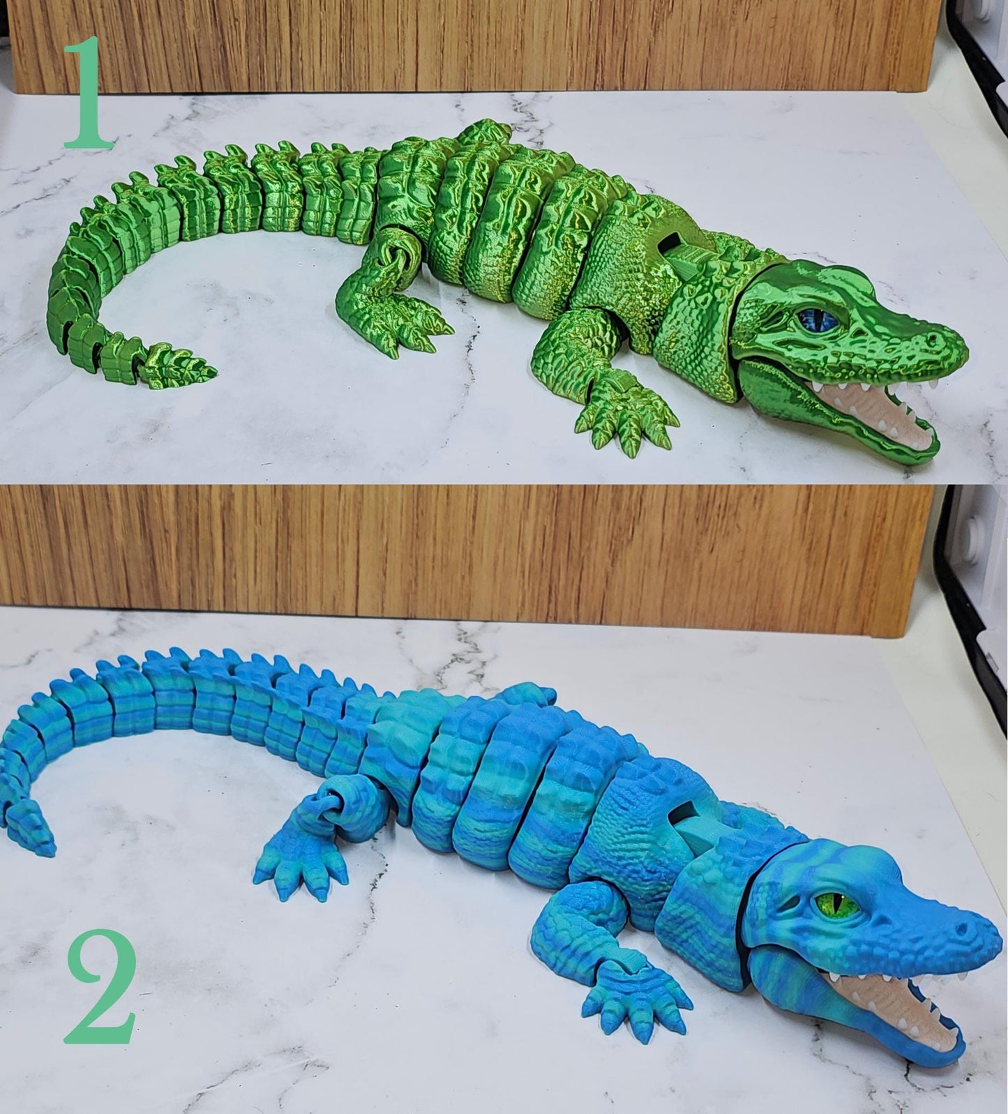 Articulating Alligator 3D printed Model Raki Box design Glass eyes