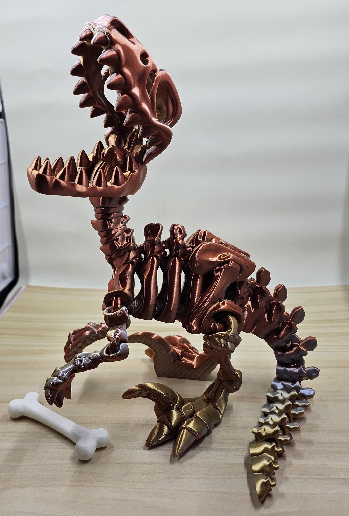 Articulated Flexi Skeleton Raptor 3D printed Flexi Factory Design