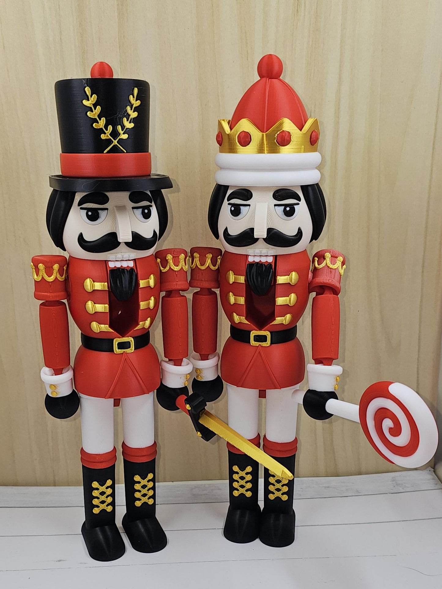 Red & Gold Nutcracker Figurine | Interchangeable Accessories