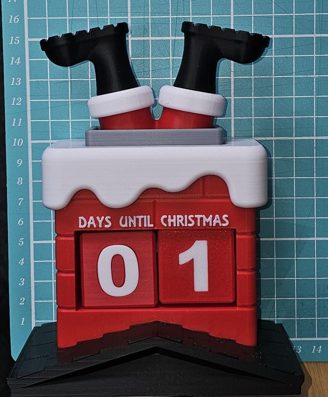 Santa Chimney Christmas Countdown | 3D Printed Holiday Decor | Festive Home Decoration | Reusable Countdown Block
