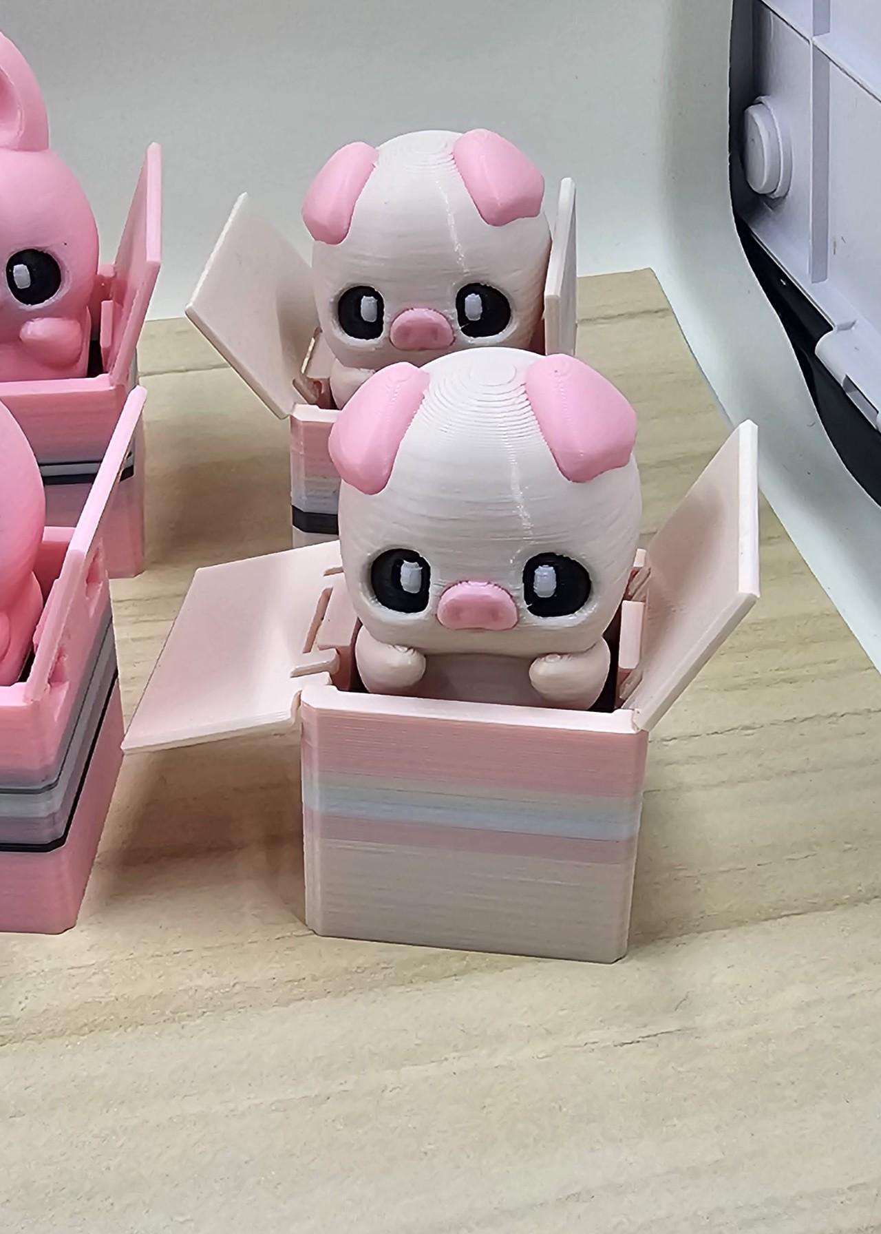 Animals in Boxes Fidget Clicker - Cat, Pig, and Rabbit Stress Relief Great Noise!! Layers in Green Design