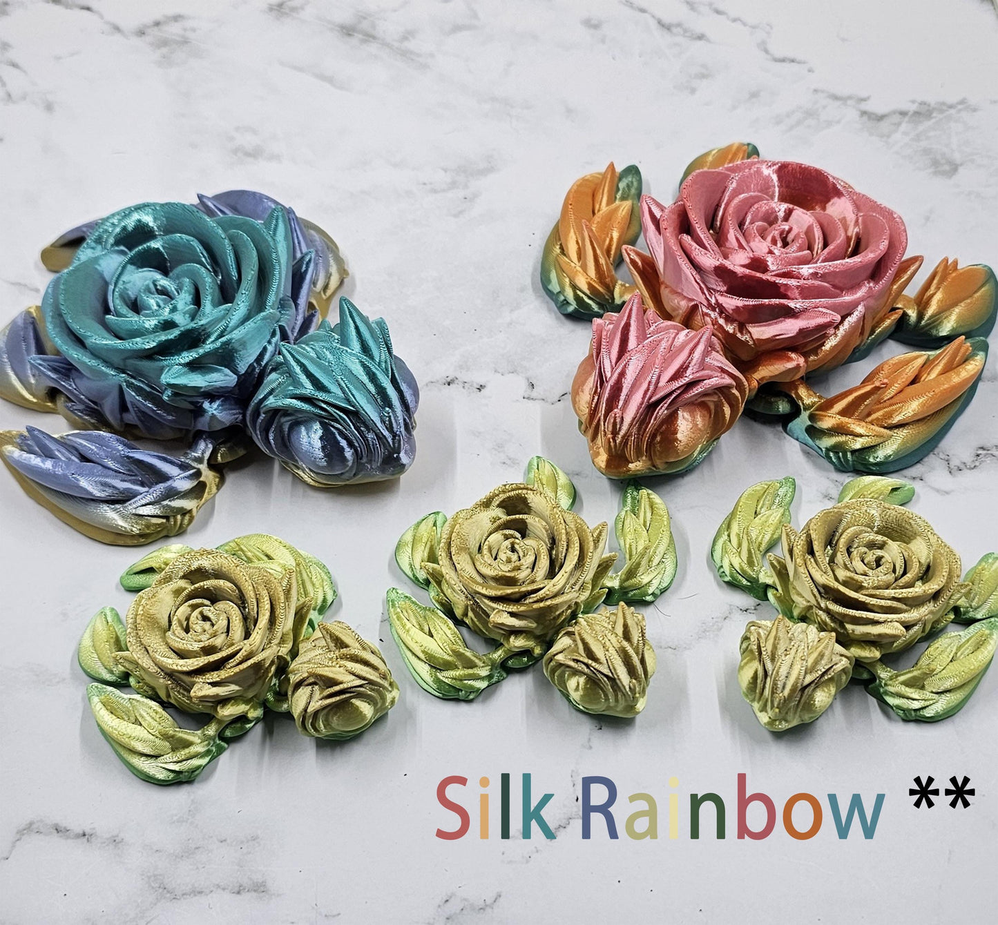 Articulating Rose Turtle – 3D Printed Fidget Toy | Cinderwing3D Design | Unique Gift in Multiple Colors