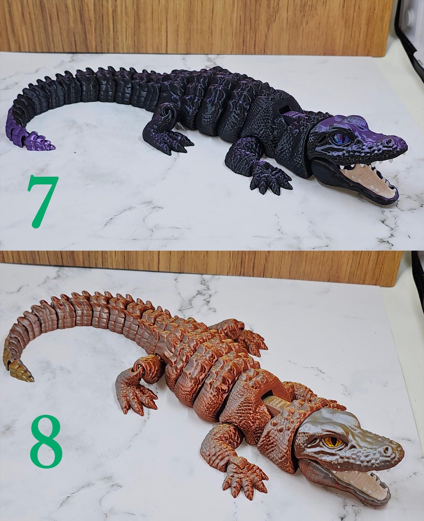 Articulating Alligator 3D printed Model Raki Box design Glass eyes