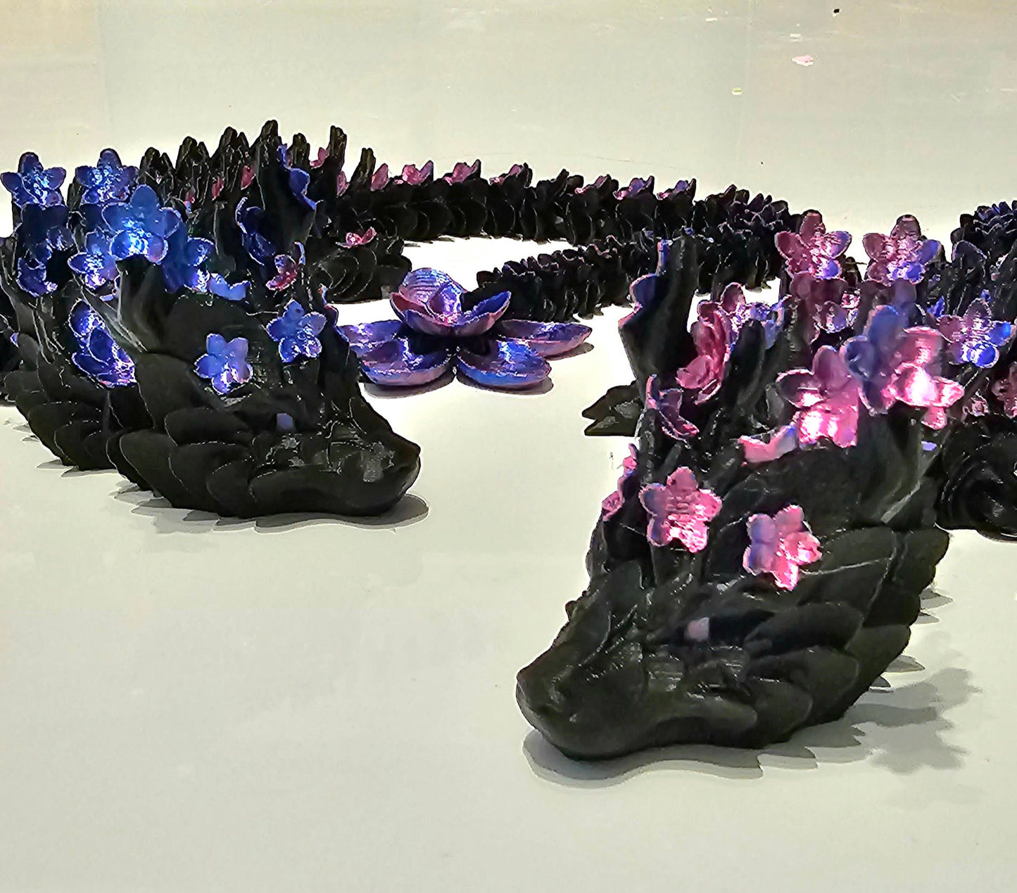 Cherry Blossom Articulated Dragon – 3D Printed Flexi Dragon Figurine – Cinderwing Design | Custom Colours