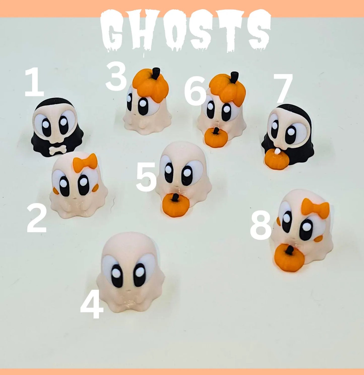 Mini Halloween Graveyard Diorama with 3 Random Ghosts | Cute Spooky Scene | Collectible 3D Printed Decoration