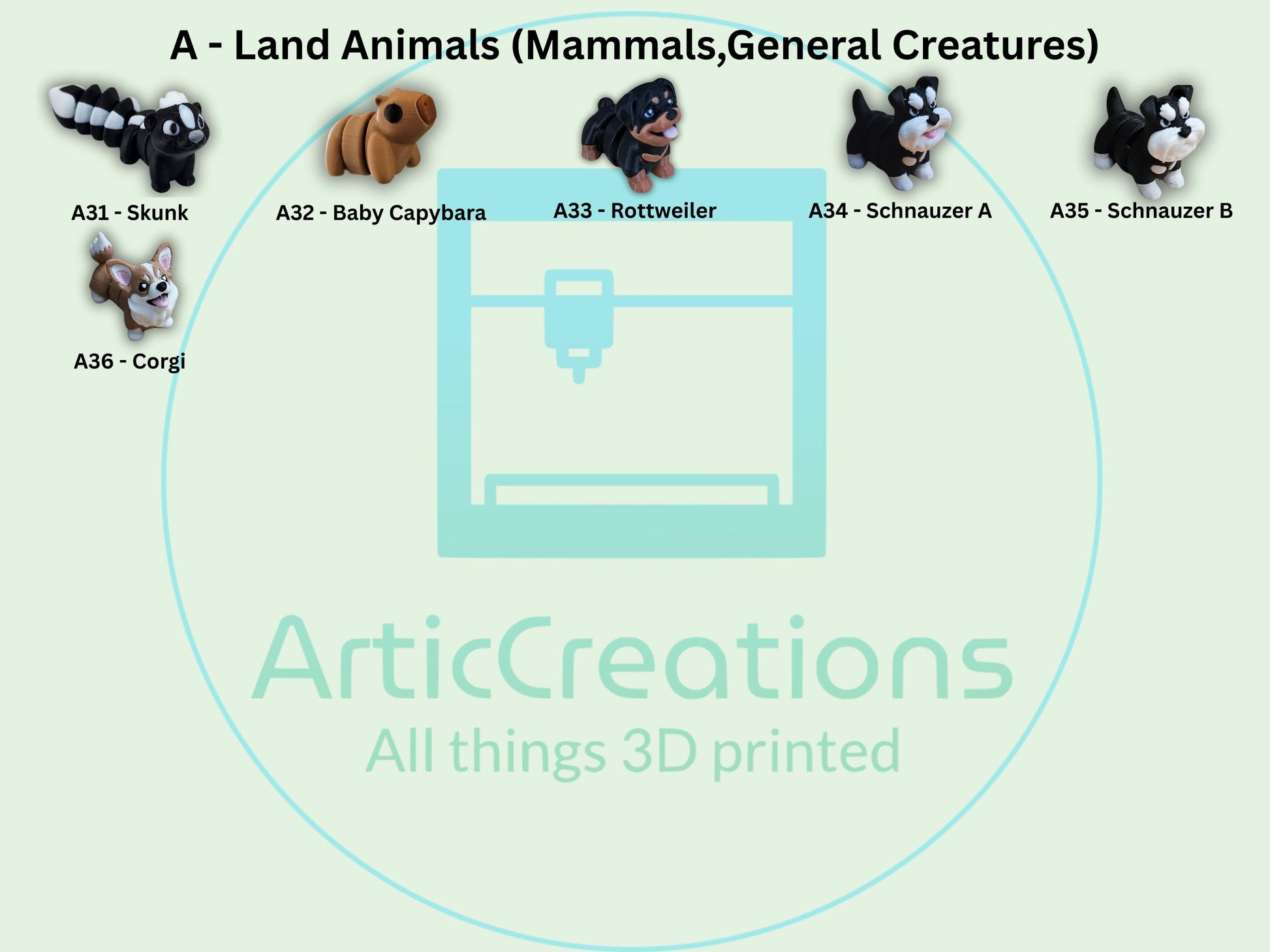 3D Printed Fidget Toy Minis: Articulated Pocket Pets, Desk Buddies