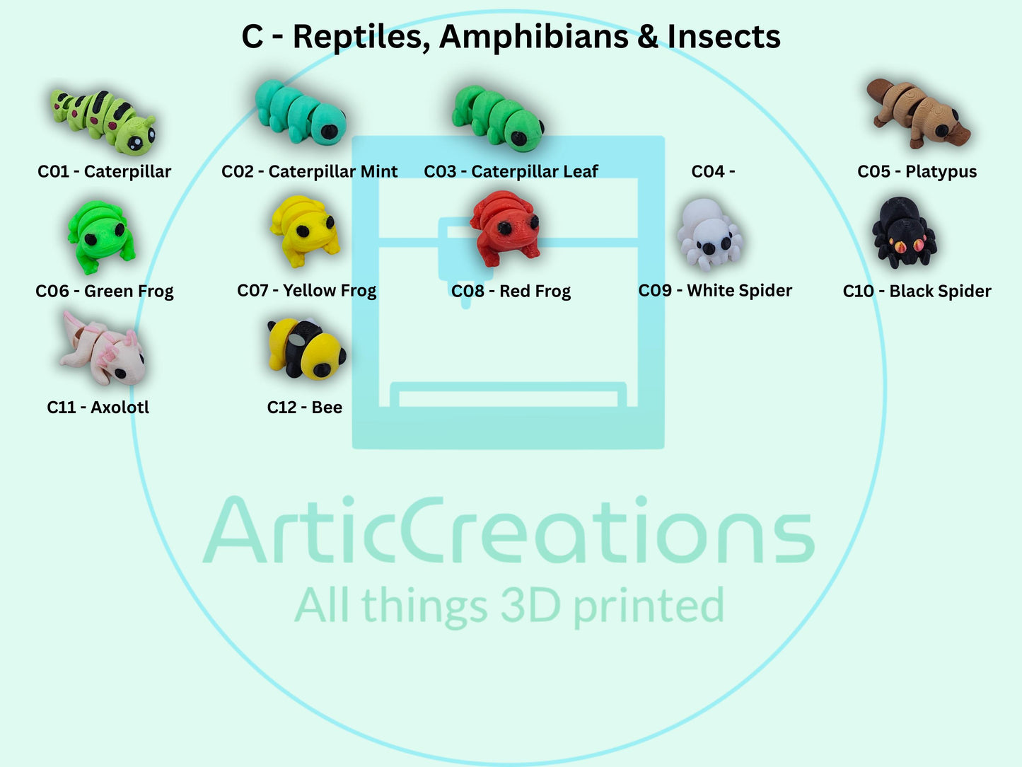 3D Printed Fidget Toy Minis: Articulated Pocket Pets, Desk Buddies