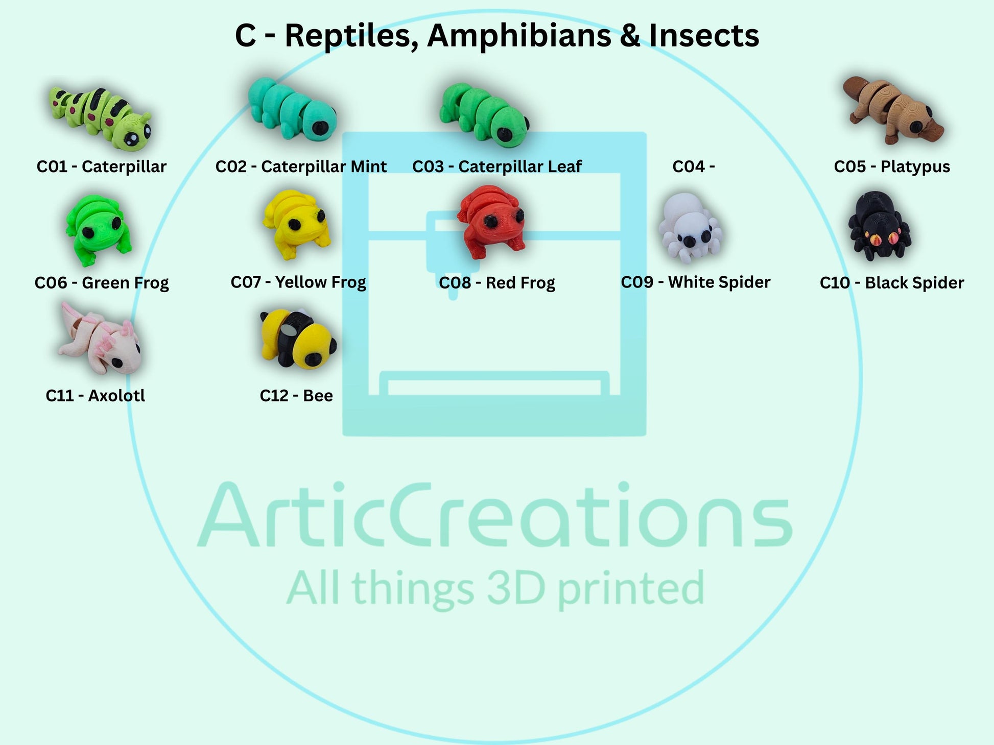 3D Printed Fidget Toy Minis: Articulated Pocket Pets, Desk Buddies