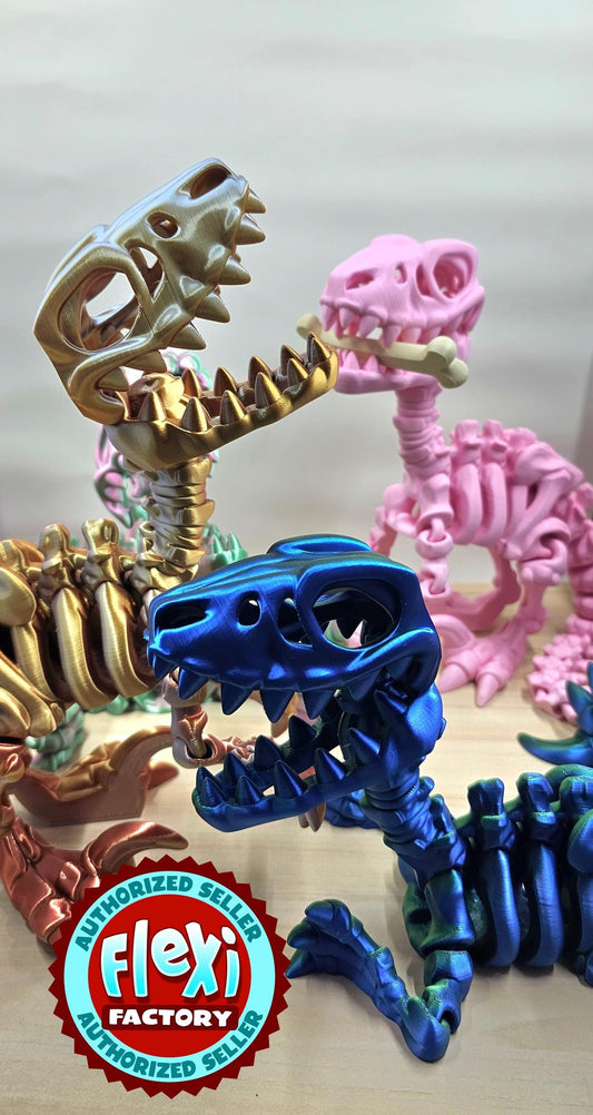 Articulated Flexi Skeleton Raptor 3D printed Flexi Factory Design