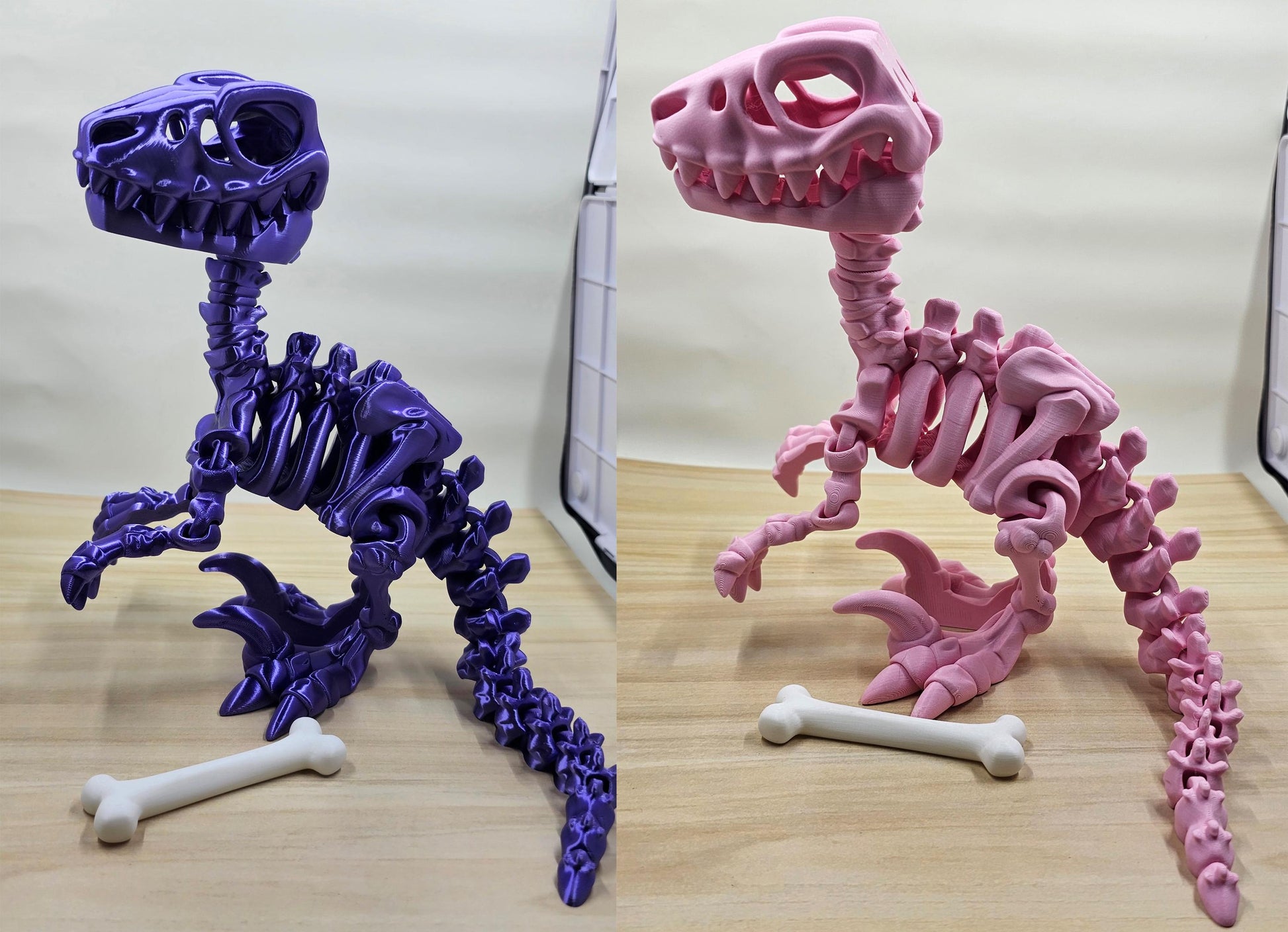 Articulated Flexi Skeleton Raptor 3D printed Flexi Factory Design
