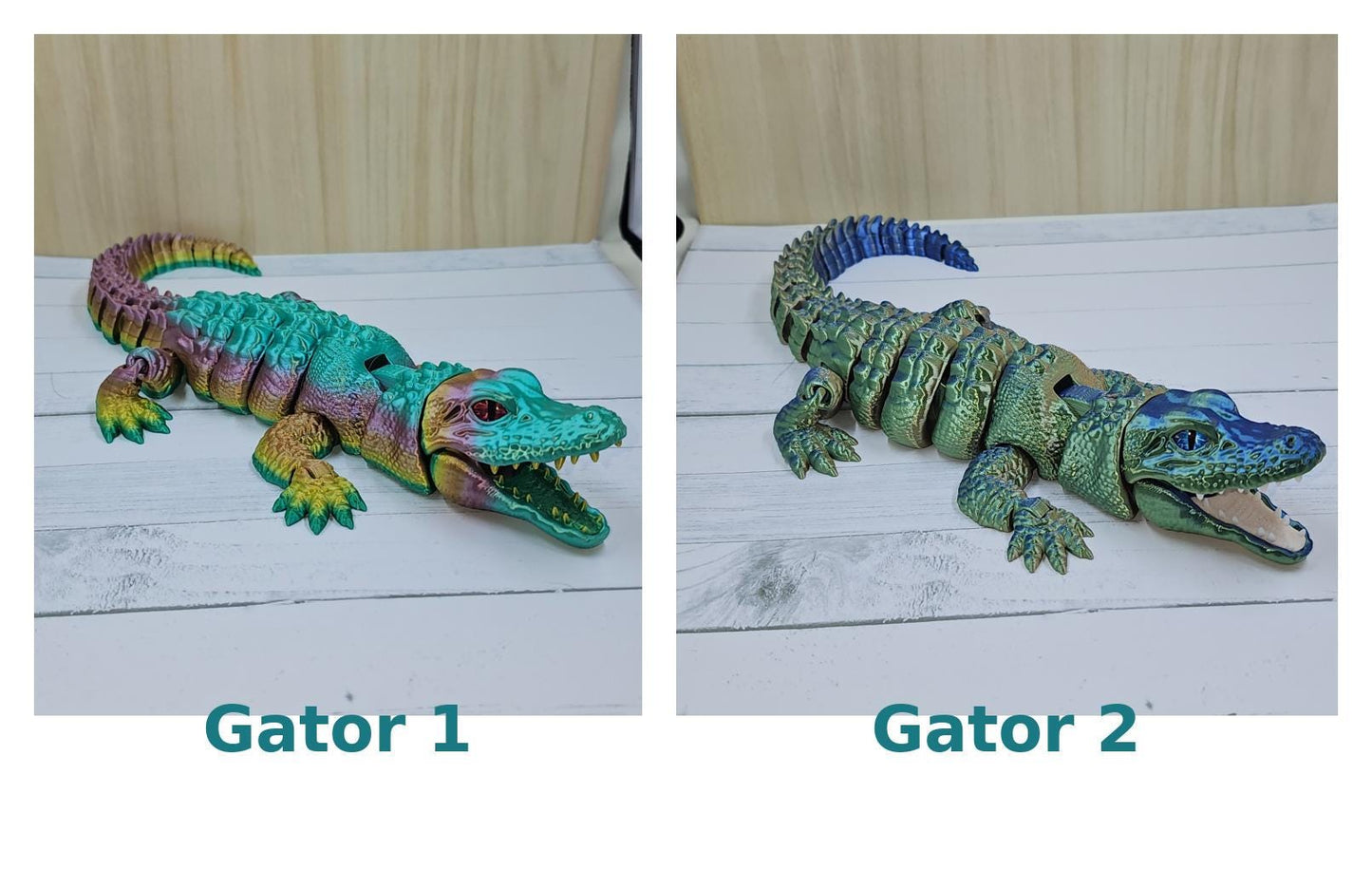 Articulating Alligator 3D printed Model Raki Box design Glass eyes