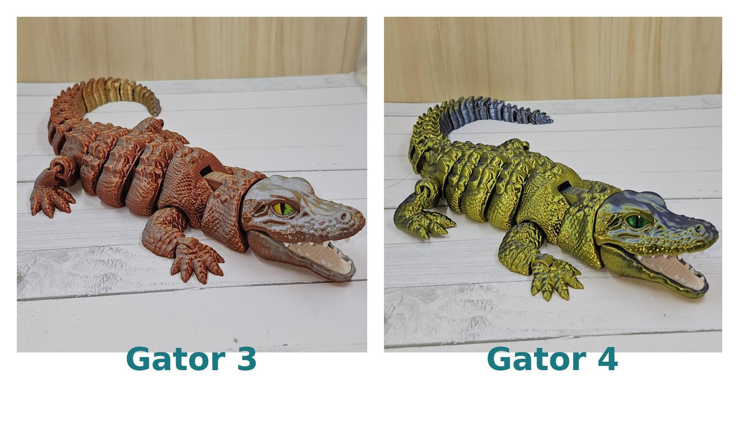Articulating Alligator 3D printed Model Raki Box design Glass eyes