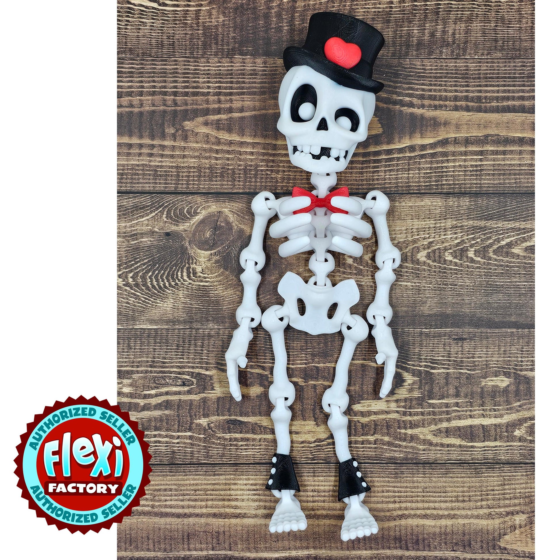 Articulating Dapper Skeleton – 3D Printed Poseable Skeleton Figurine