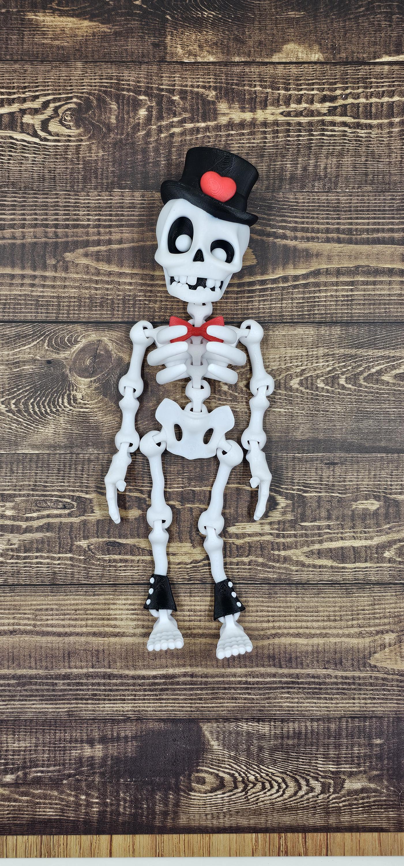 Articulating Dapper Skeleton – 3D Printed Poseable Skeleton Figurine