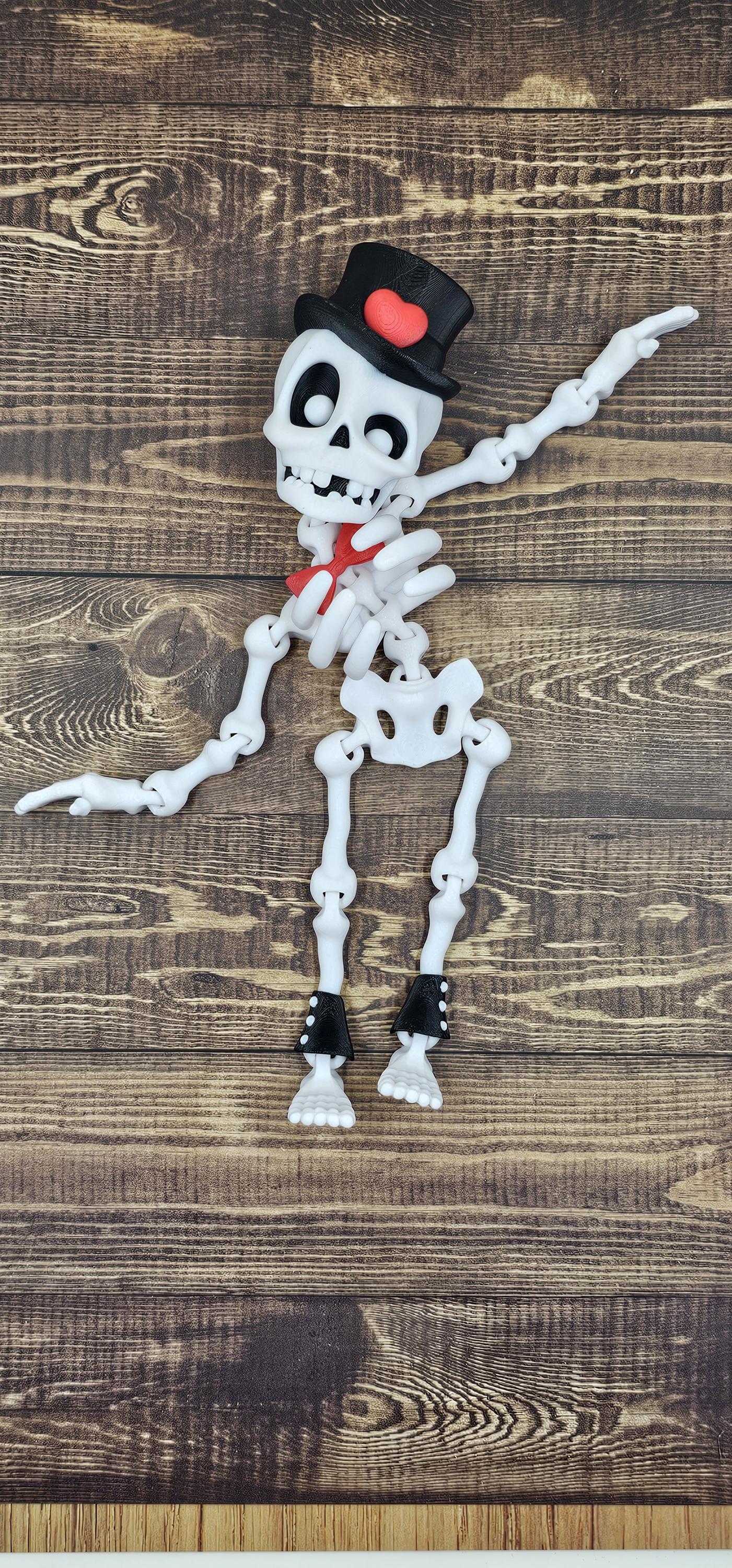 Articulating Dapper Skeleton – 3D Printed Poseable Skeleton Figurine