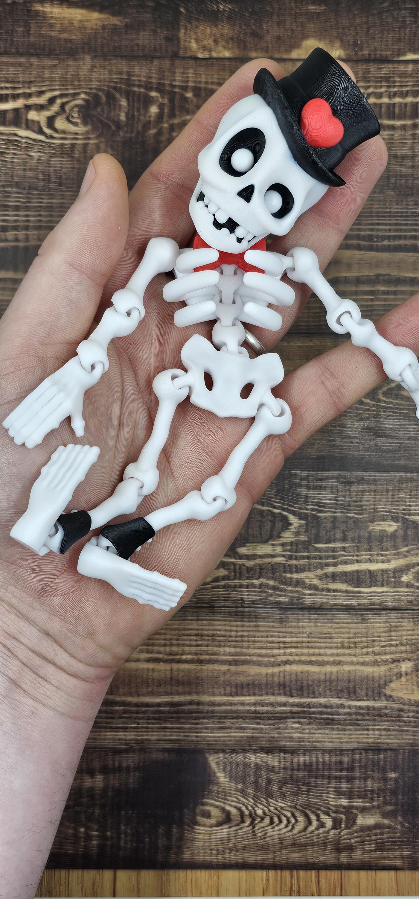 Articulating Dapper Skeleton – 3D Printed Poseable Skeleton Figurine
