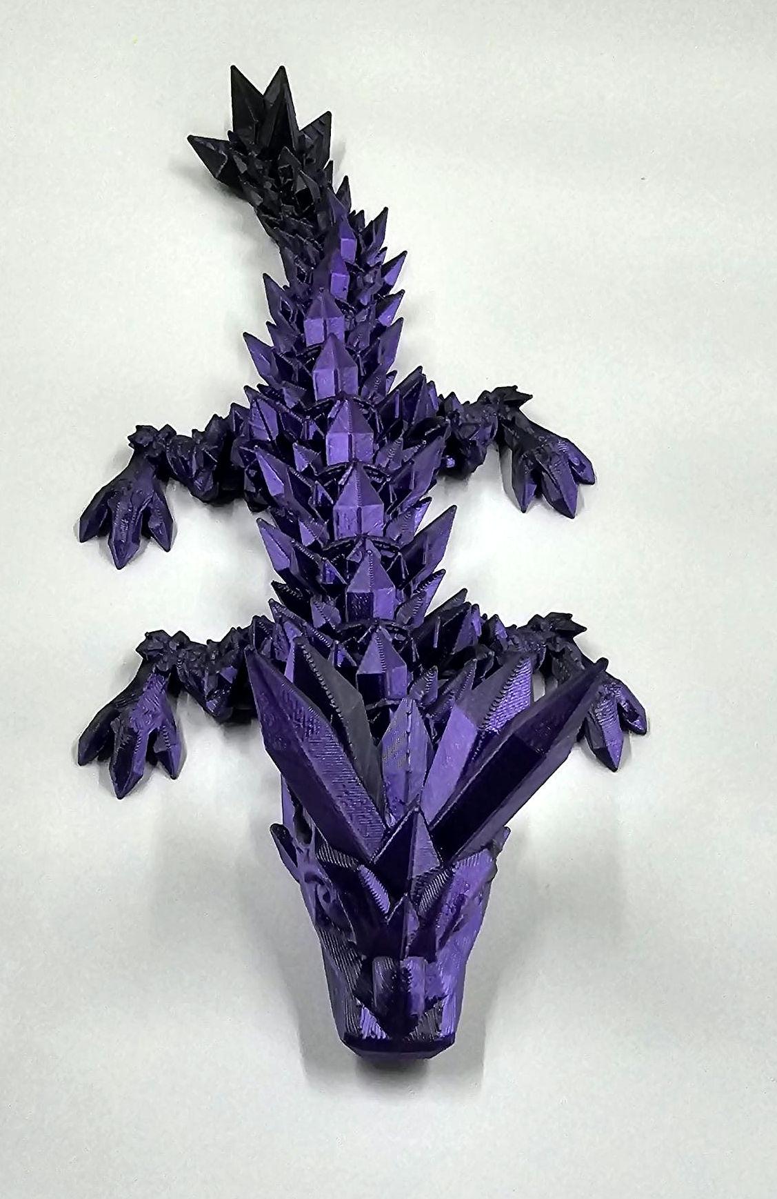 Baby Crystal Dragon 20cm long 3D printed Cinderwing3D Design