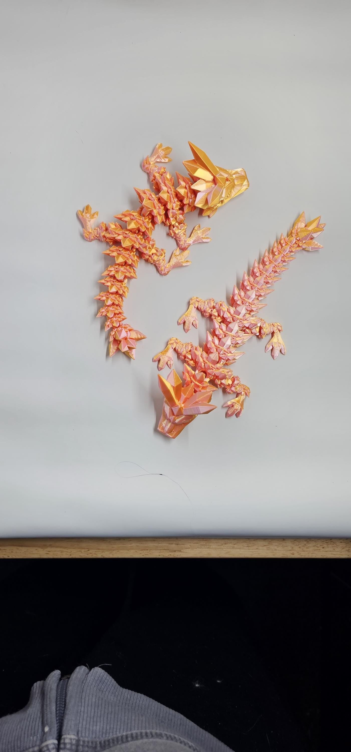 Baby Crystal Dragon 20cm long 3D printed Cinderwing3D Design