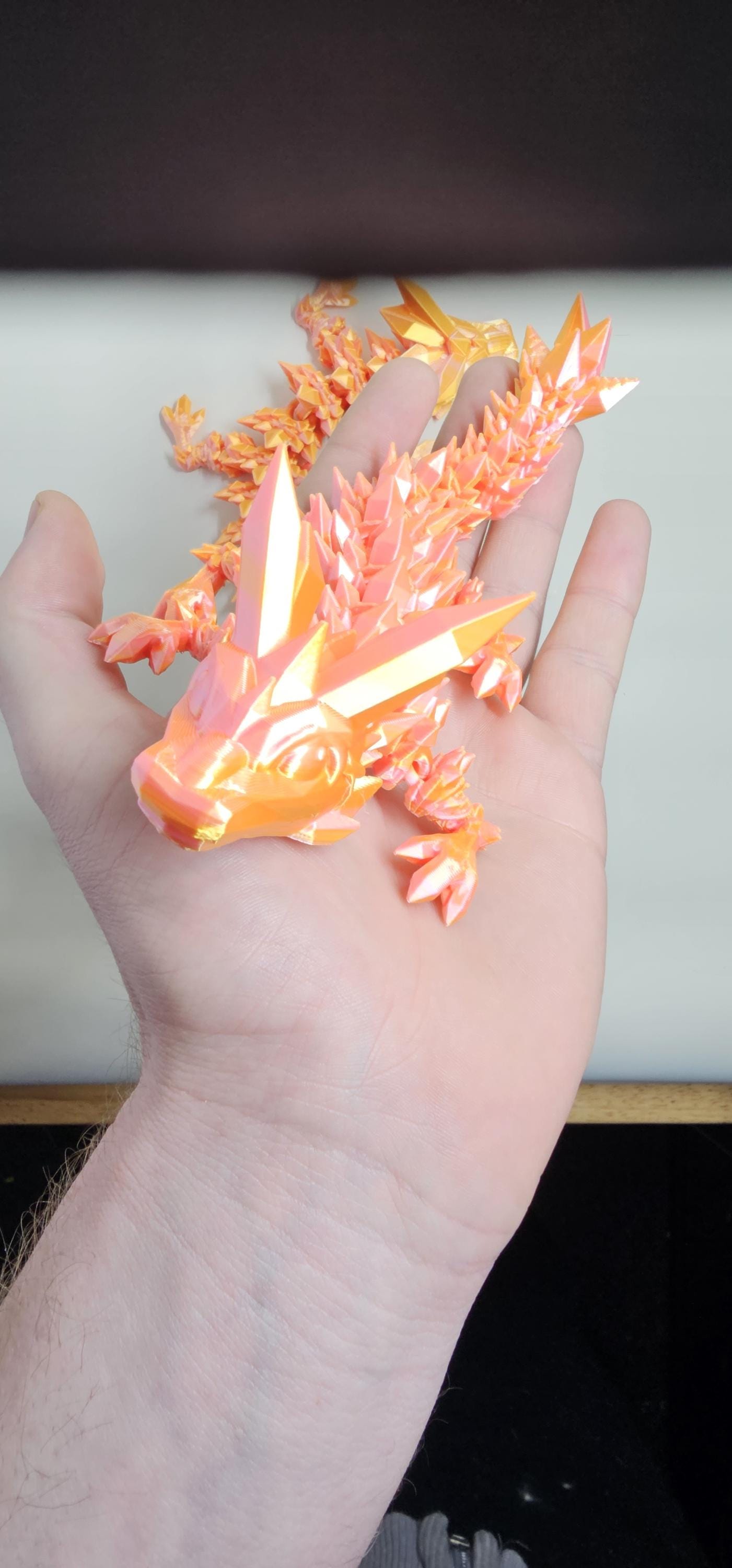 Baby Crystal Dragon 20cm long 3D printed Cinderwing3D Design
