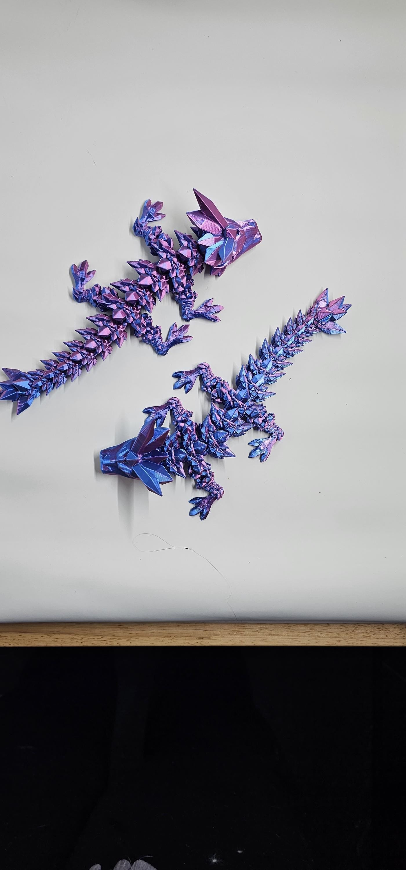 Baby Crystal Dragon 20cm long 3D printed Cinderwing3D Design