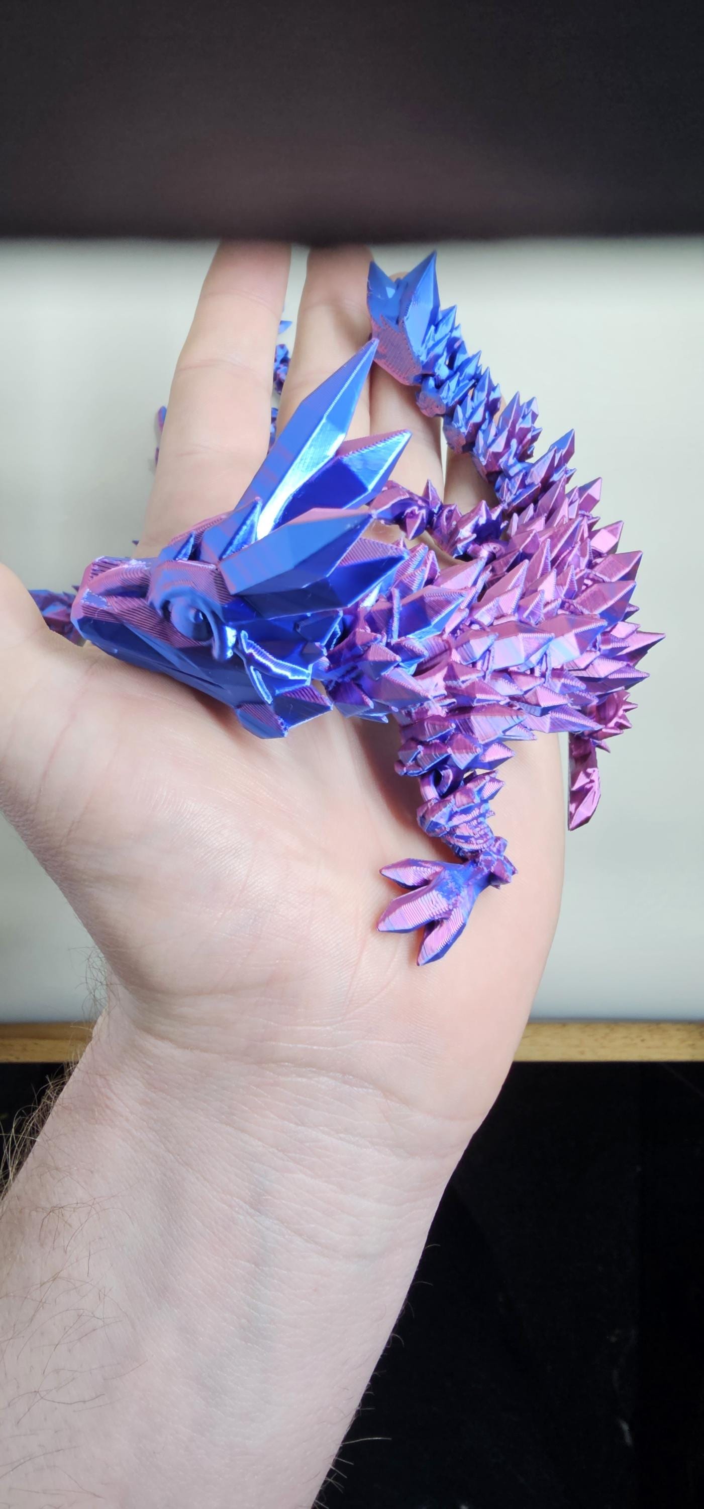 Baby Crystal Dragon 20cm long 3D printed Cinderwing3D Design