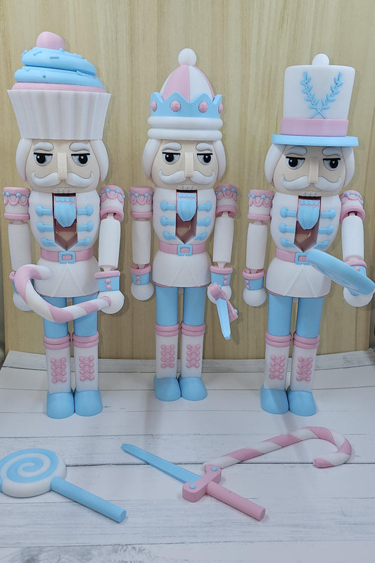 Candyland Nutcracker Figurine | Pastel Christmas Decor with Accessories