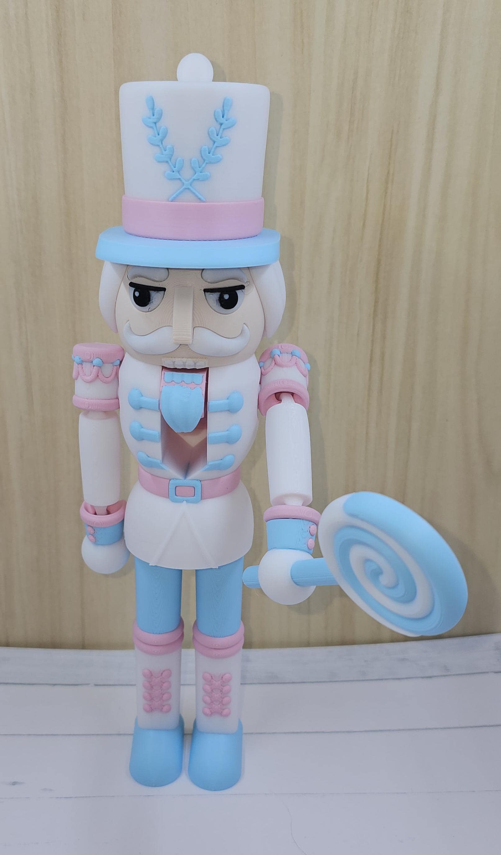 Candyland Nutcracker Figurine | Pastel Christmas Decor with Accessories