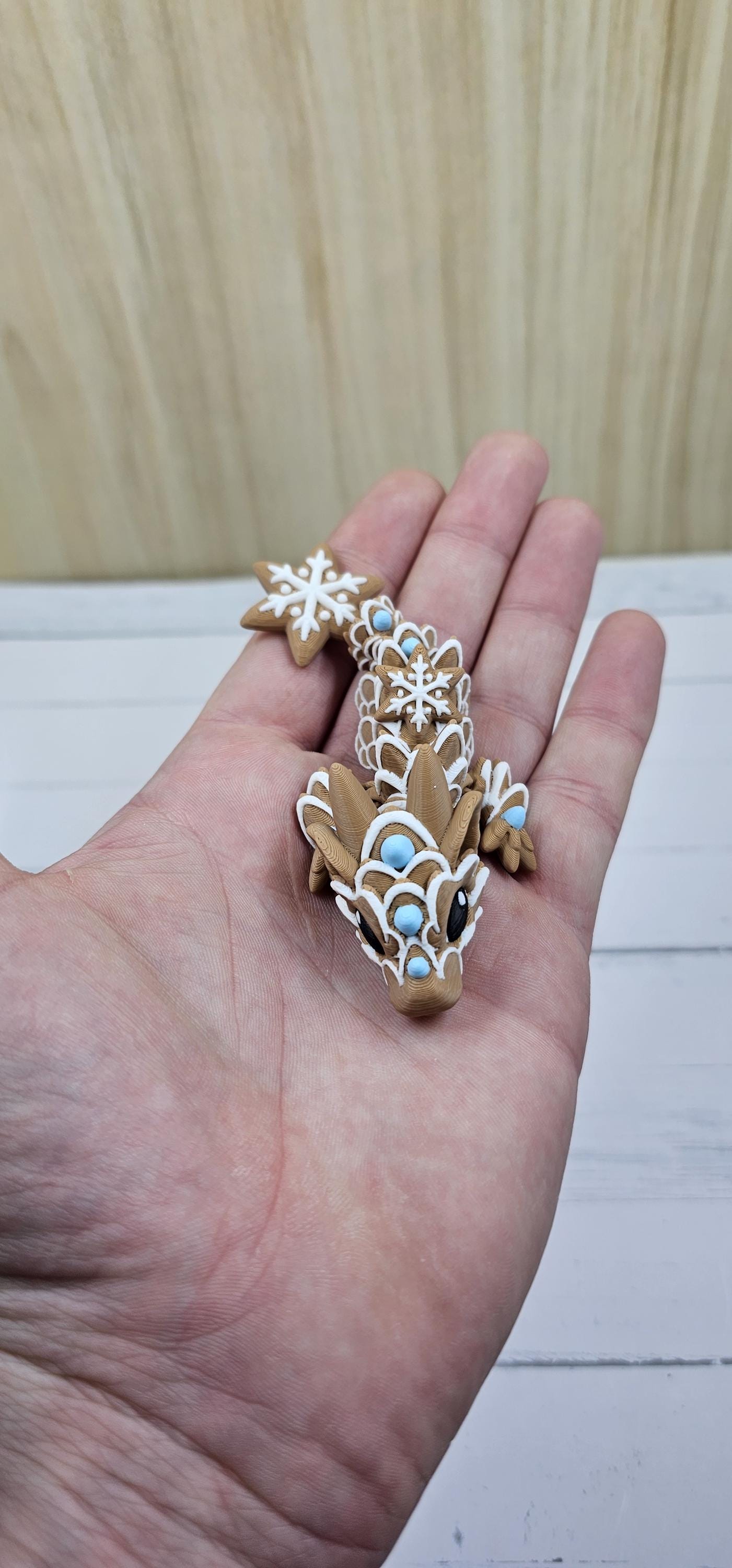 Cookie Dragon Figurine – 3D Printed Articulated Desk Pet, Cinderwing3D