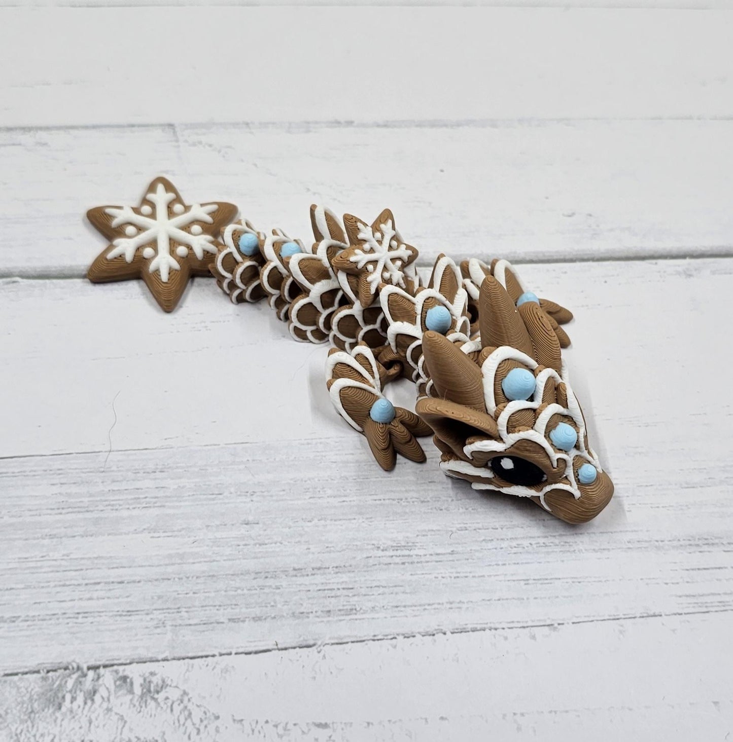 Cookie Dragon Figurine – 3D Printed Articulated Desk Pet, Cinderwing3D