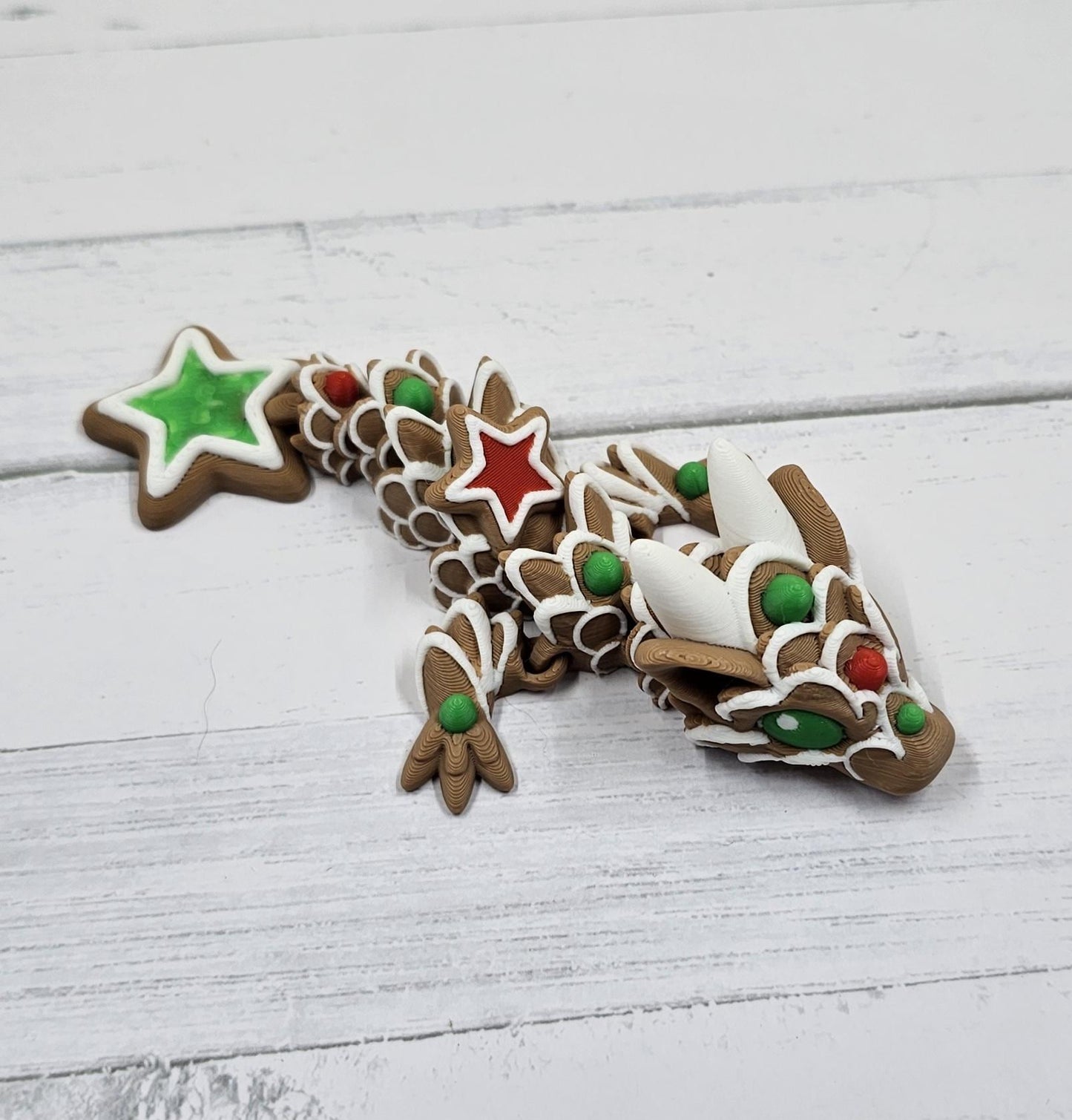 Cookie Dragon Figurine – 3D Printed Articulated Desk Pet, Cinderwing3D