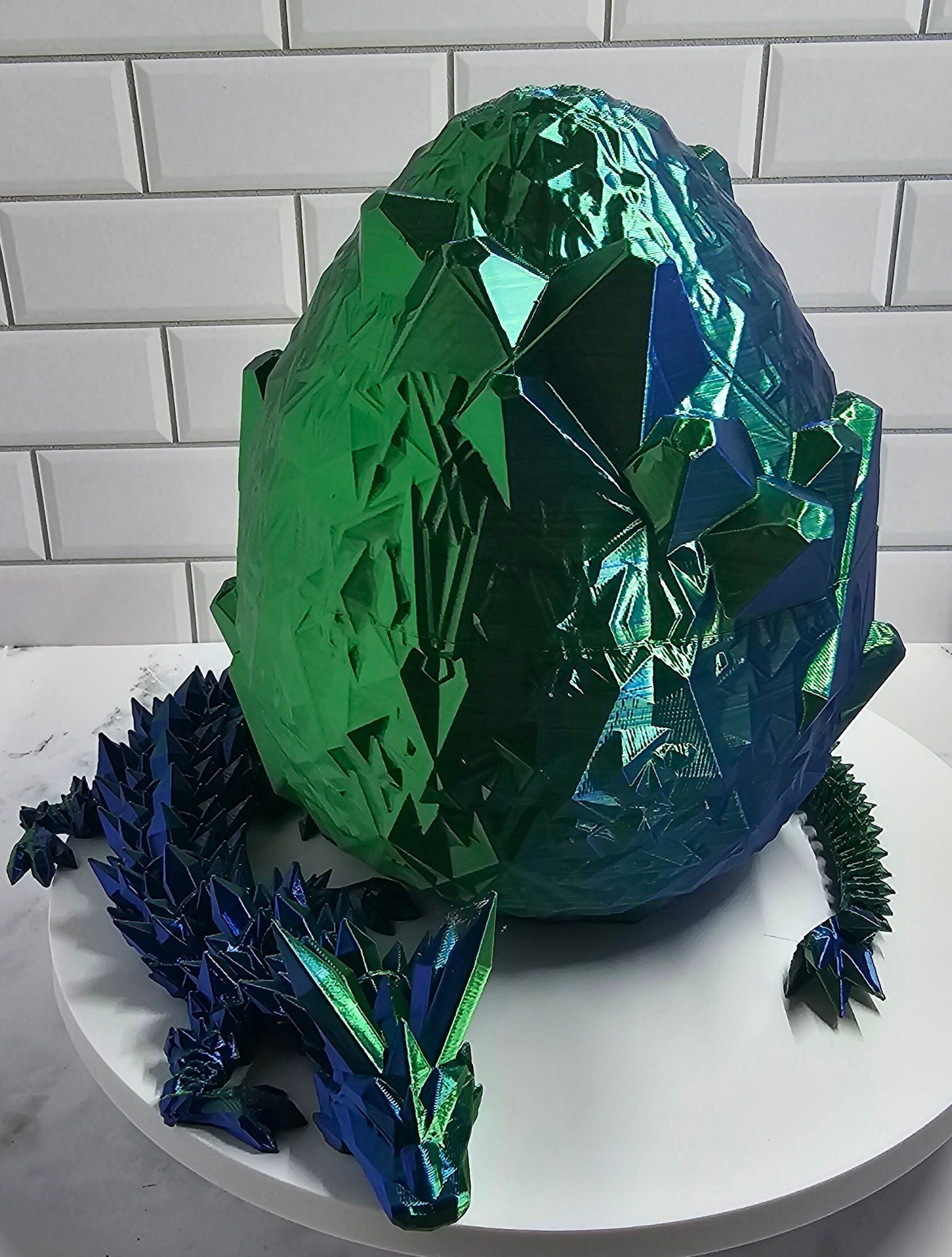 Crystal Egg with Crystal Dragon 3D printed Cinderwing3D Design