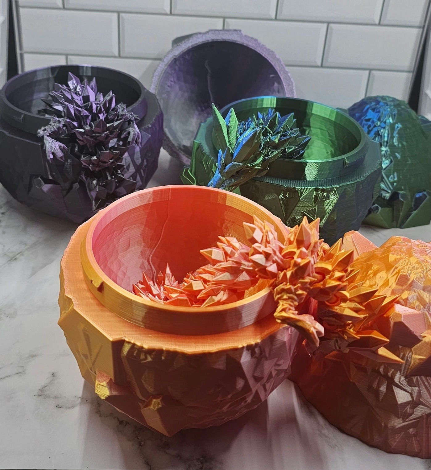 Crystal Egg with Crystal Dragon 3D printed Cinderwing3D Design