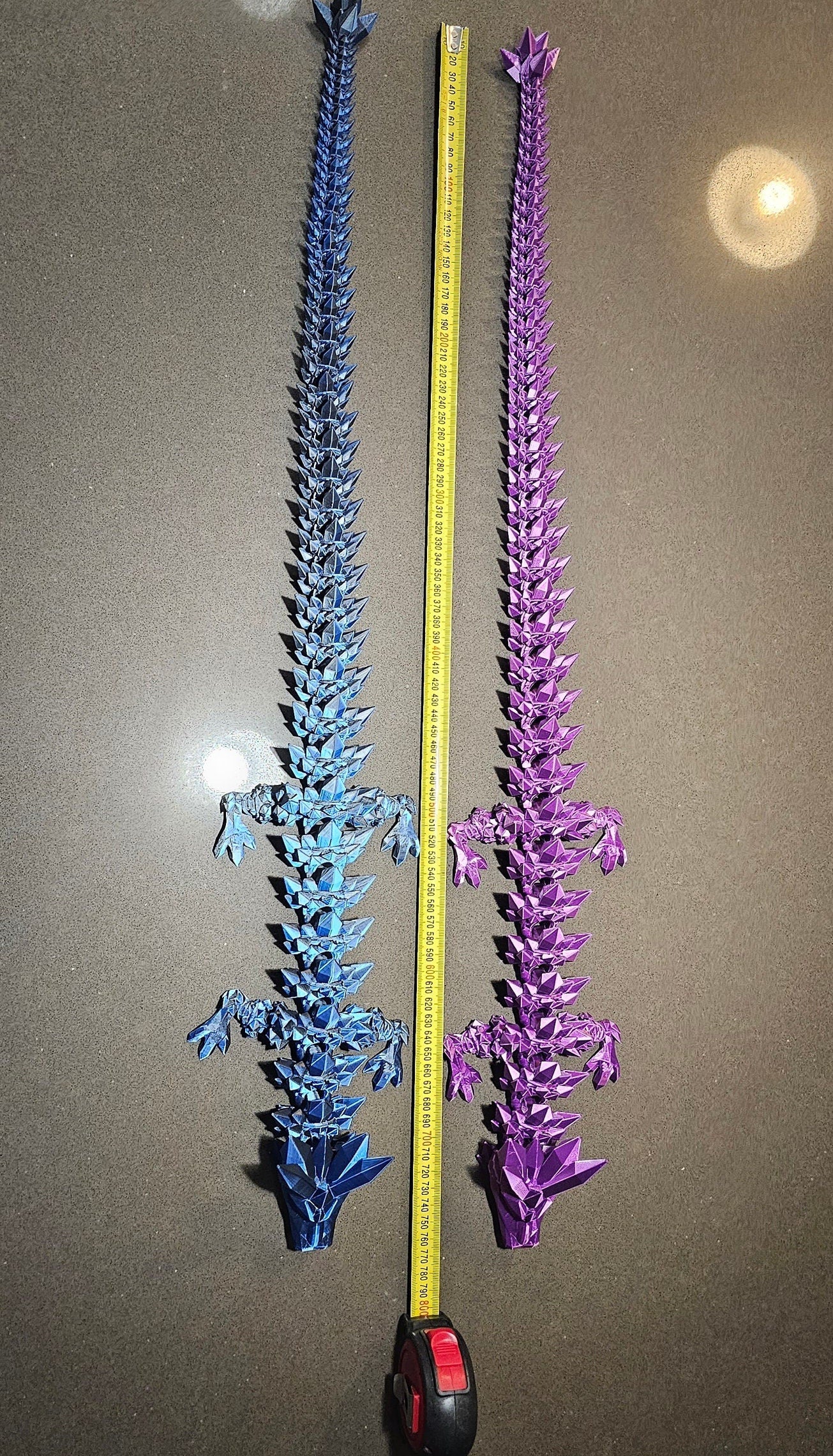 Large 3D Printed Articulated Crystal Dragon – 76cm Fantasy Desk Toy