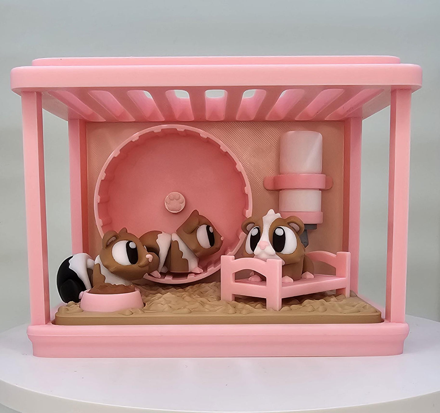 Mini Guinea Pig Tank Playset: 3D Printed Toy Habitat with Accessories