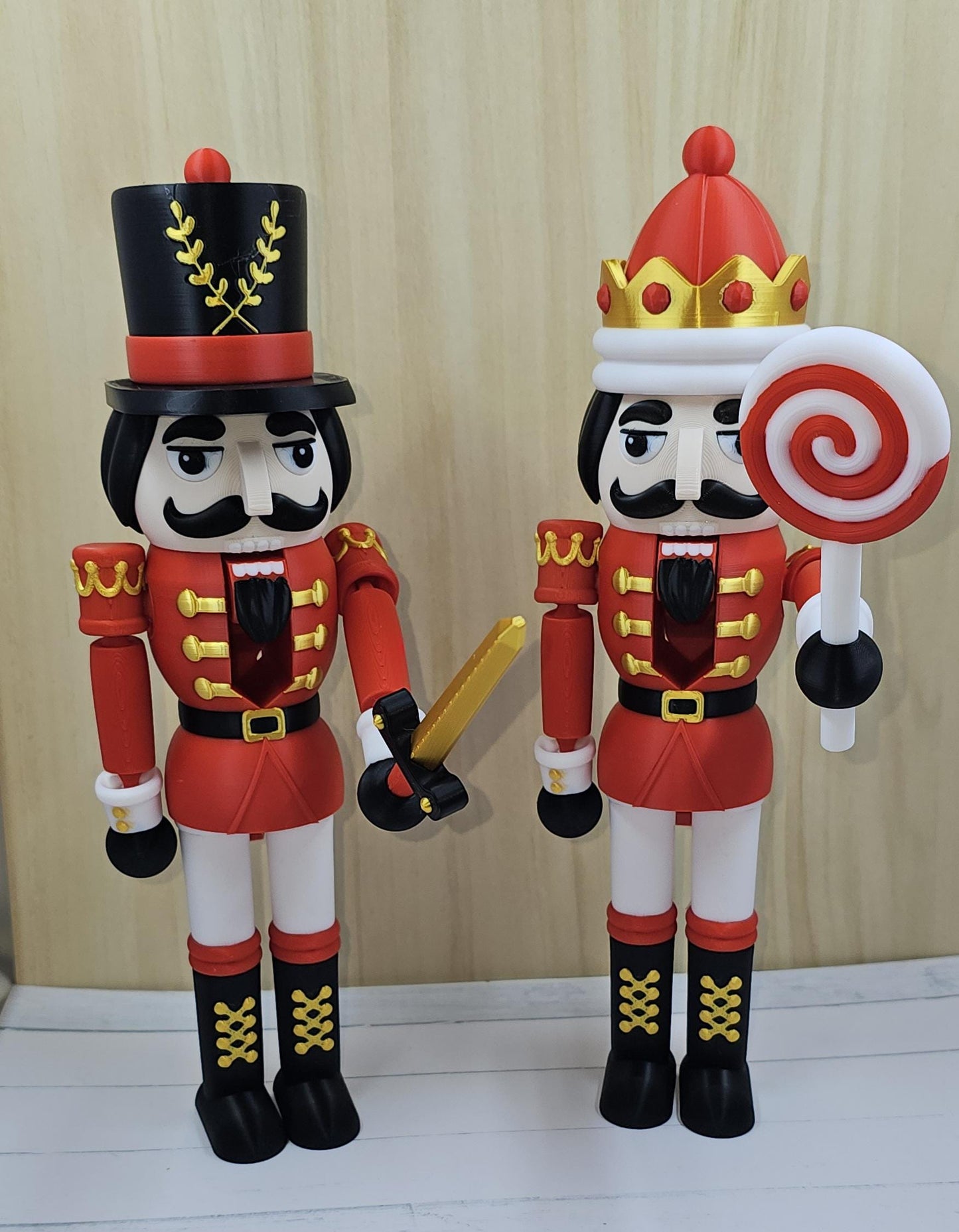 Red & Gold Nutcracker Figurine | Interchangeable Accessories