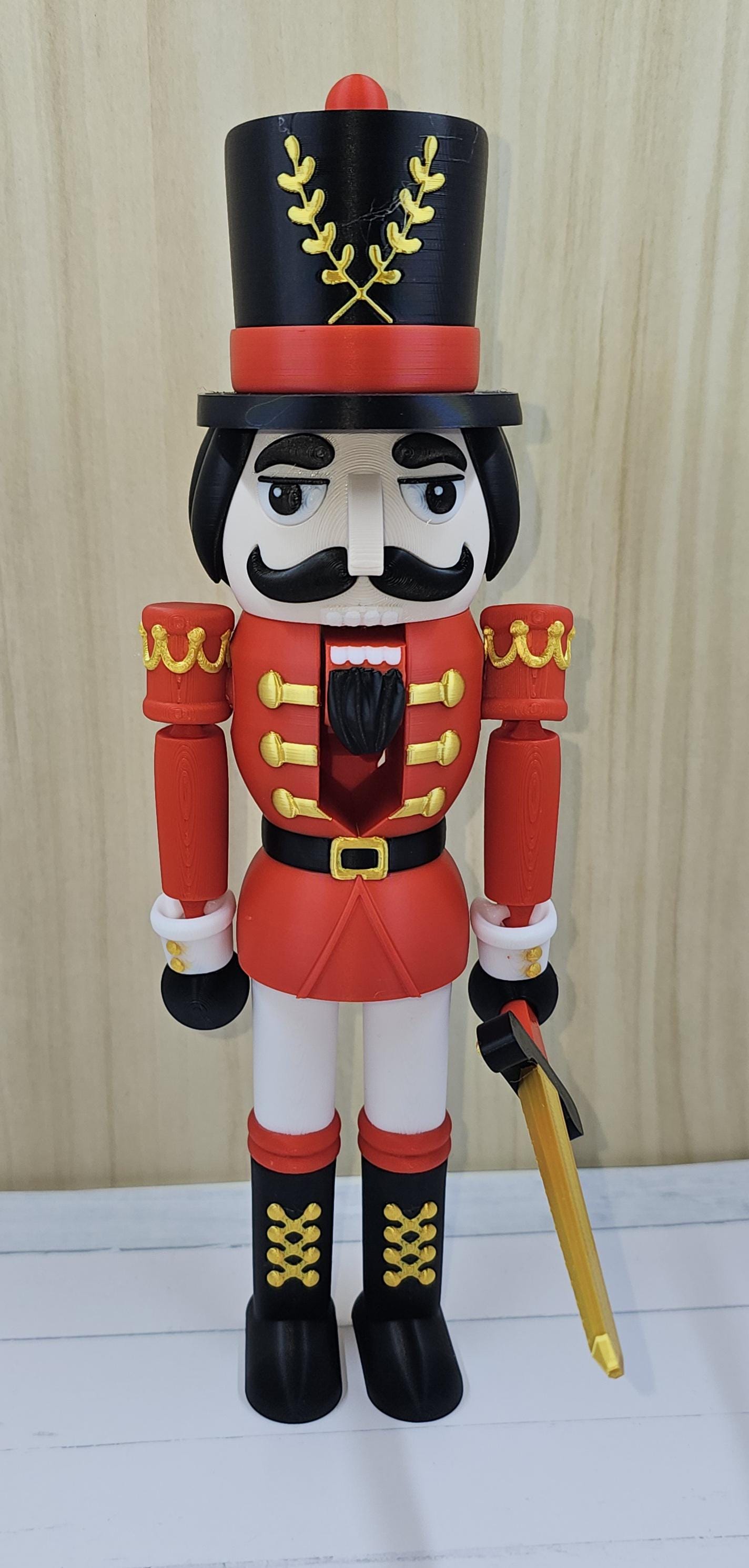Red & Gold Nutcracker Figurine | Interchangeable Accessories